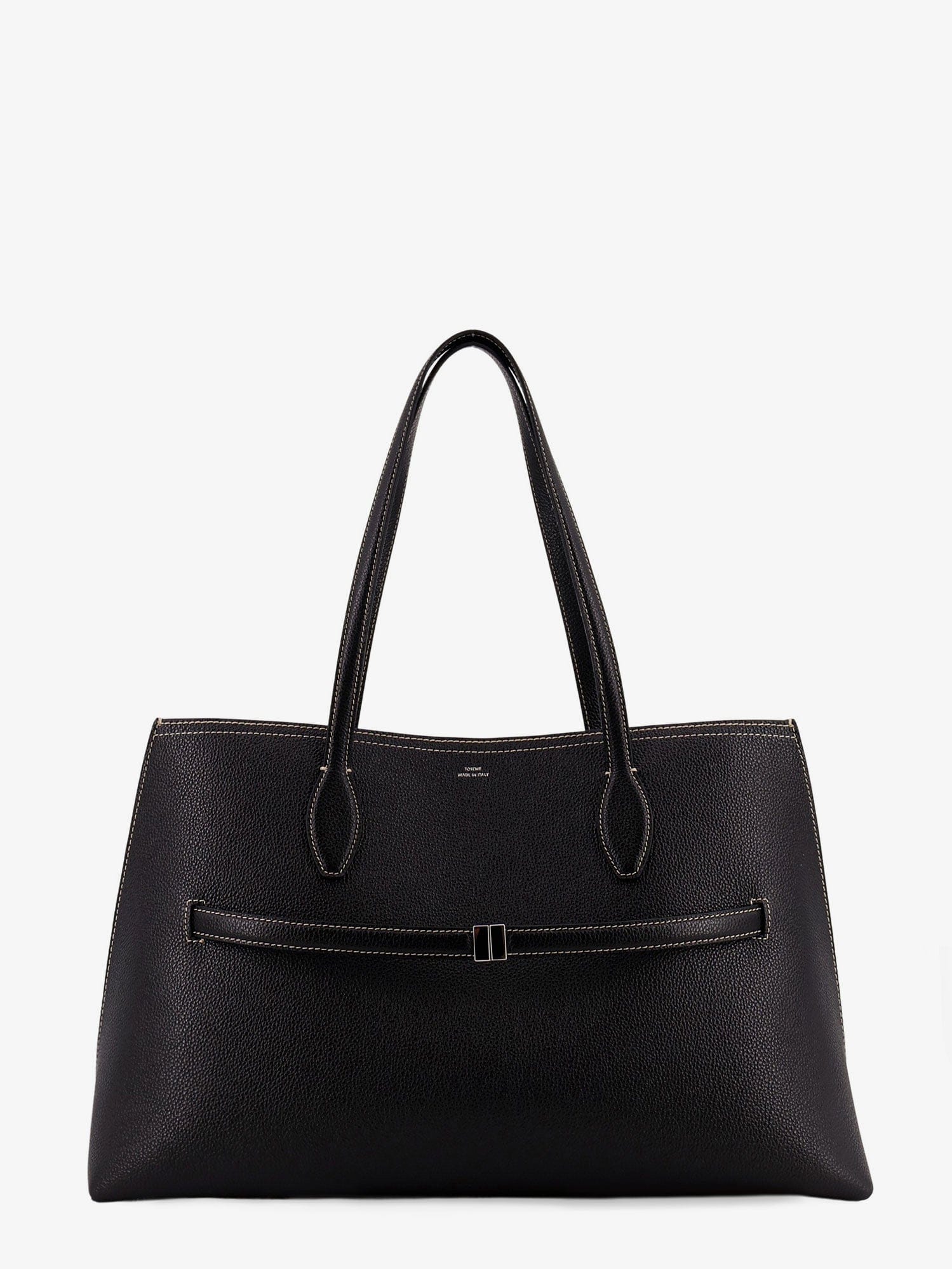 TOTEME Leather shoulder bag with lettering logo on the front
