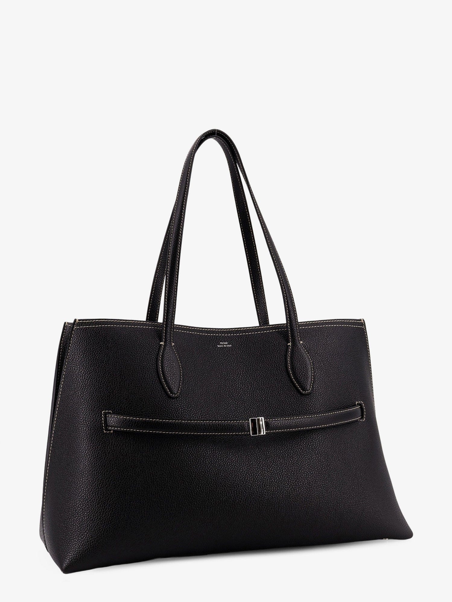 TOTEME Leather shoulder bag with lettering logo on the front