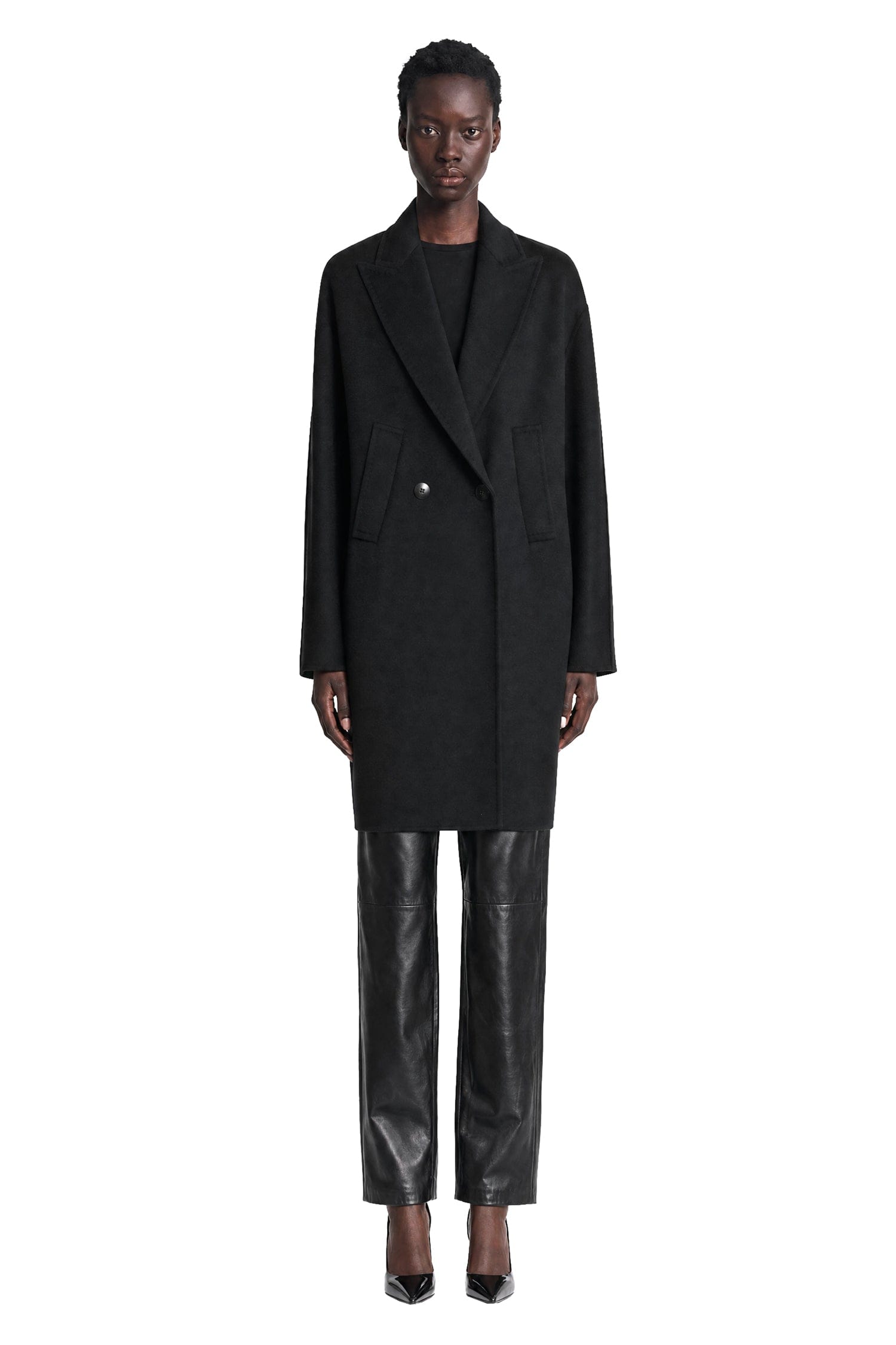 Max Mara Double-Breasted Wool Broadcloth Coat
