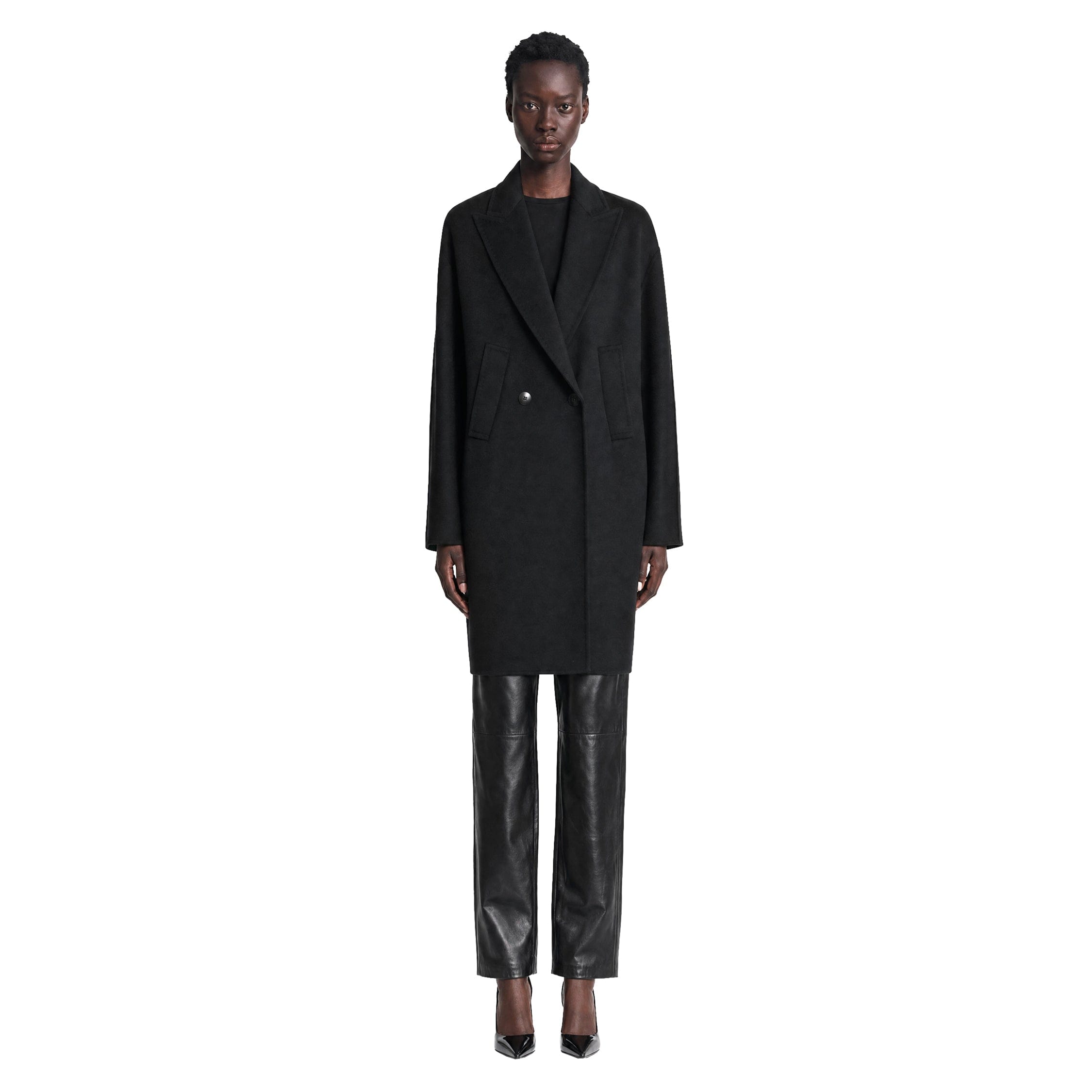 Max Mara Double-Breasted Wool Broadcloth Coat