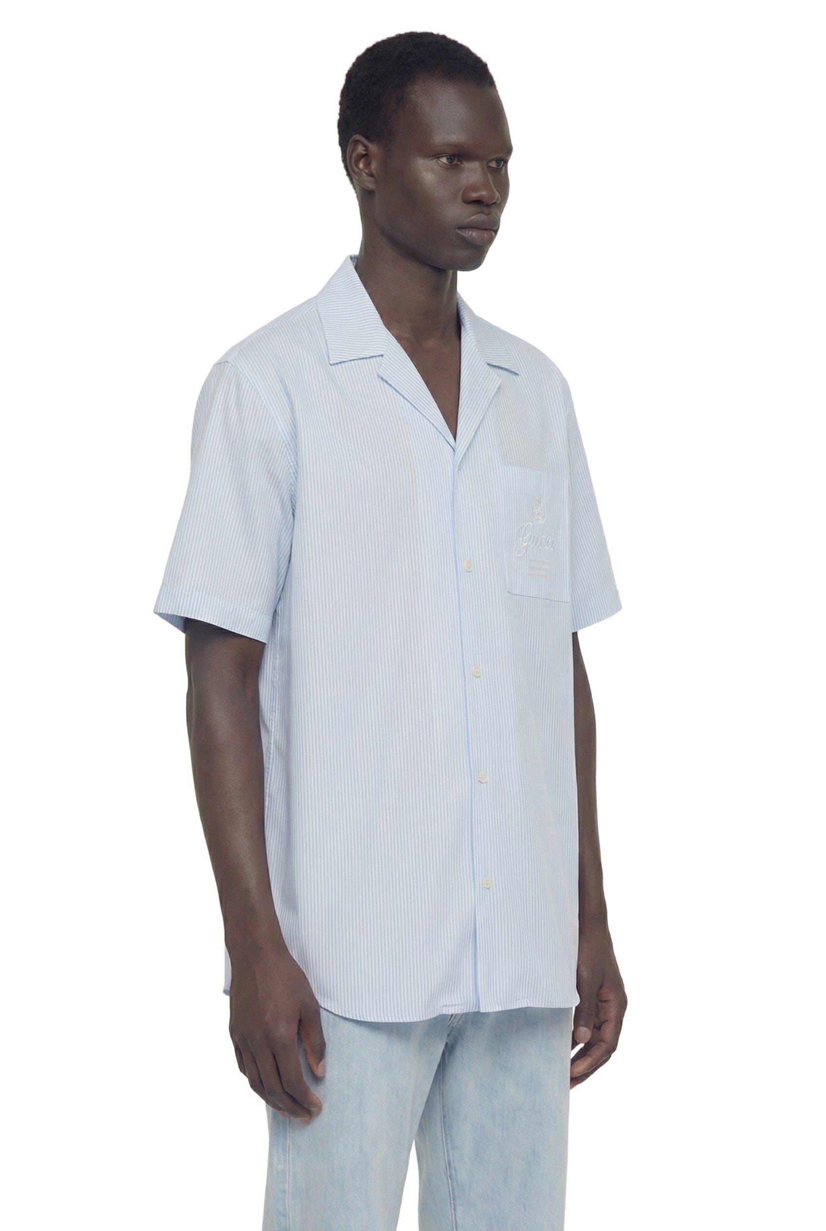 Gucci Pinstriped Cotton Poplin Bowling Shirt