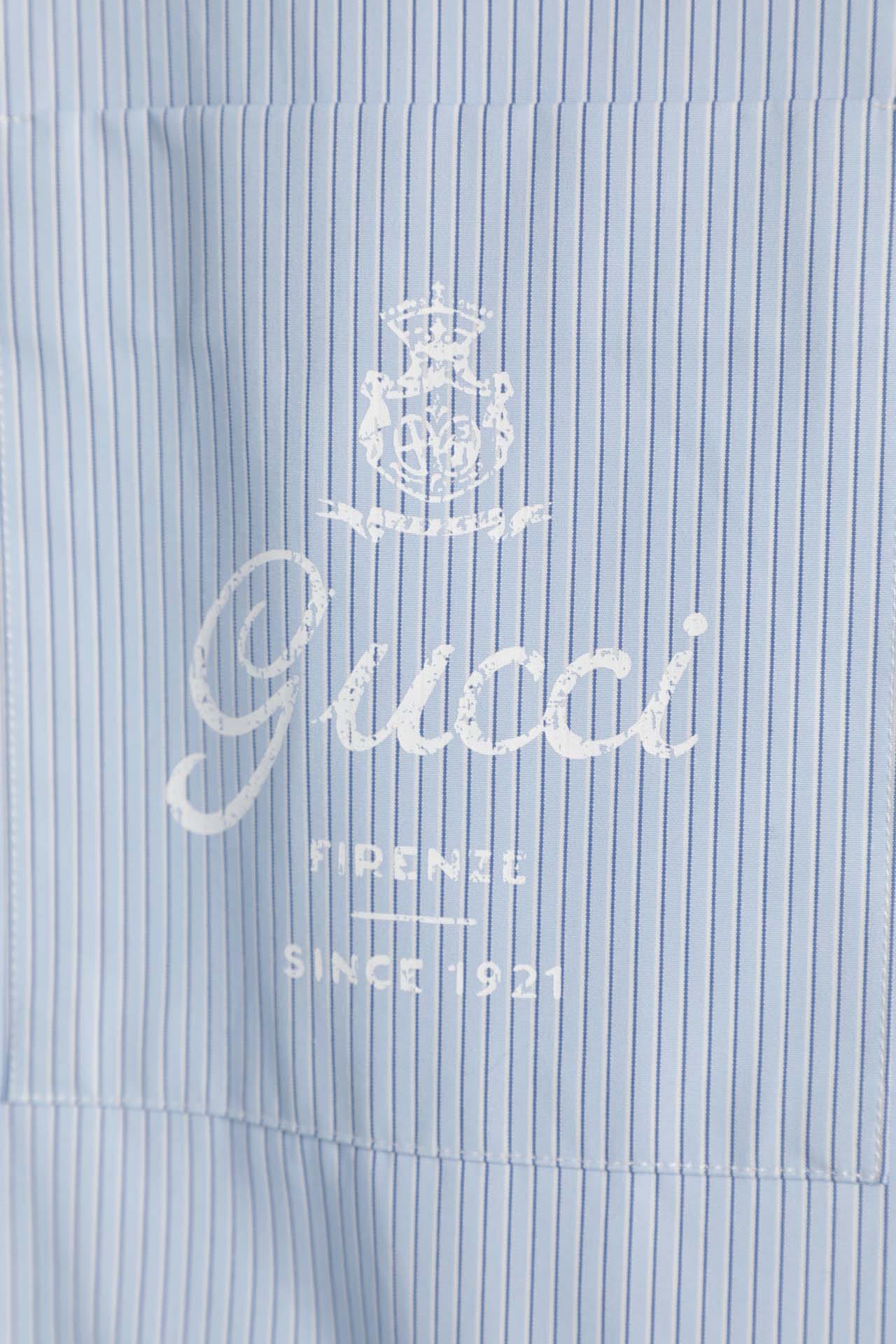 Gucci Pinstriped Cotton Poplin Bowling Shirt