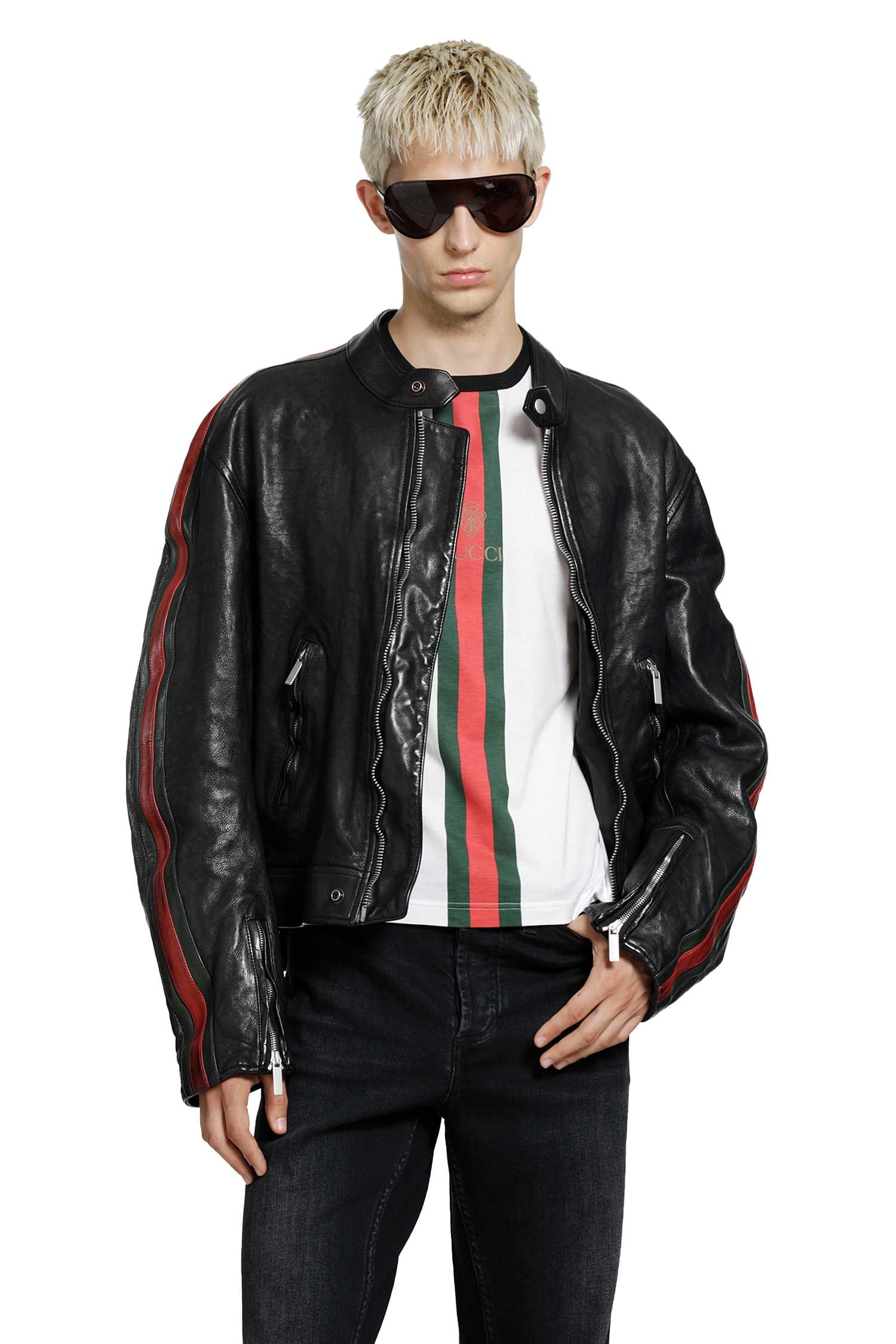 Gucci Buffalo Leather Biker Jacket