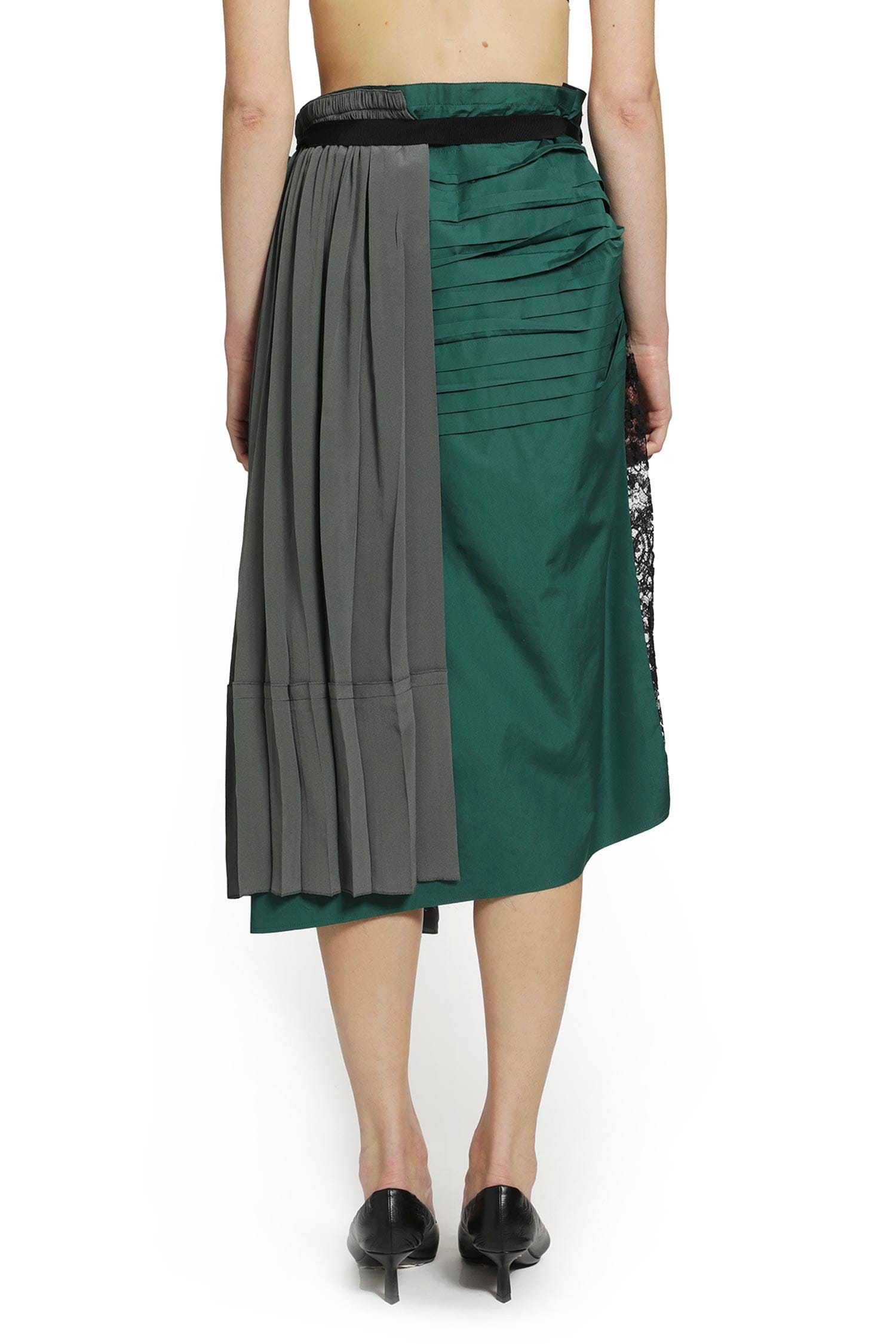 Prada Technical Taffeta Patchwork Skirt