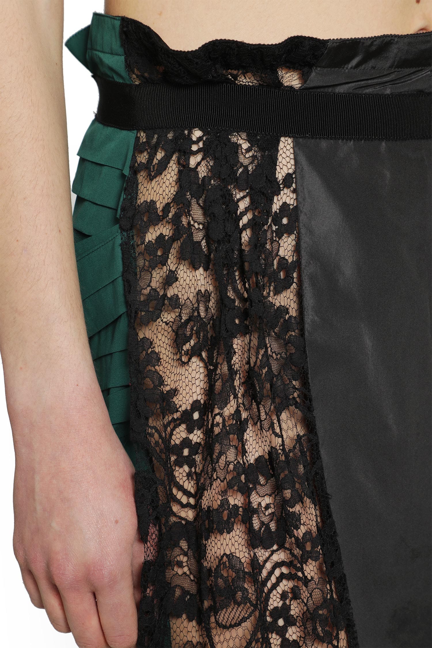 Prada Technical Taffeta Patchwork Skirt