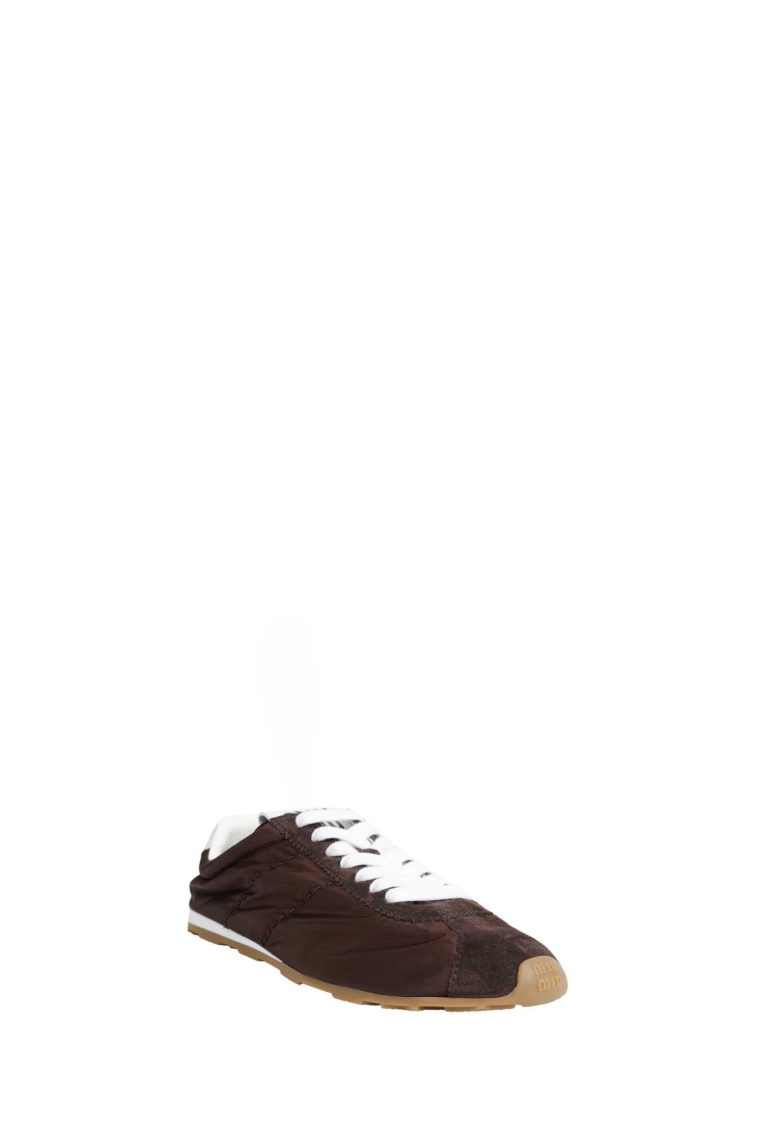 Miu Miu Plume Technical Fabric And Suede Sneakers