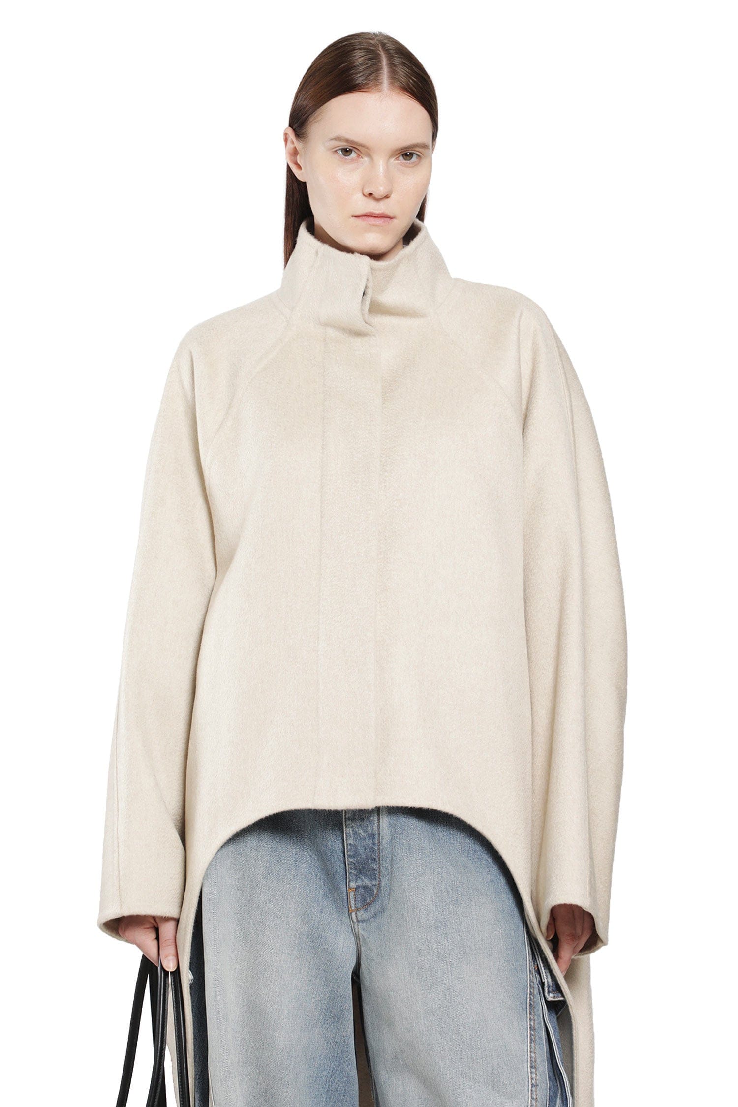Alaia Asymmetric Double Face Cashmere Coat