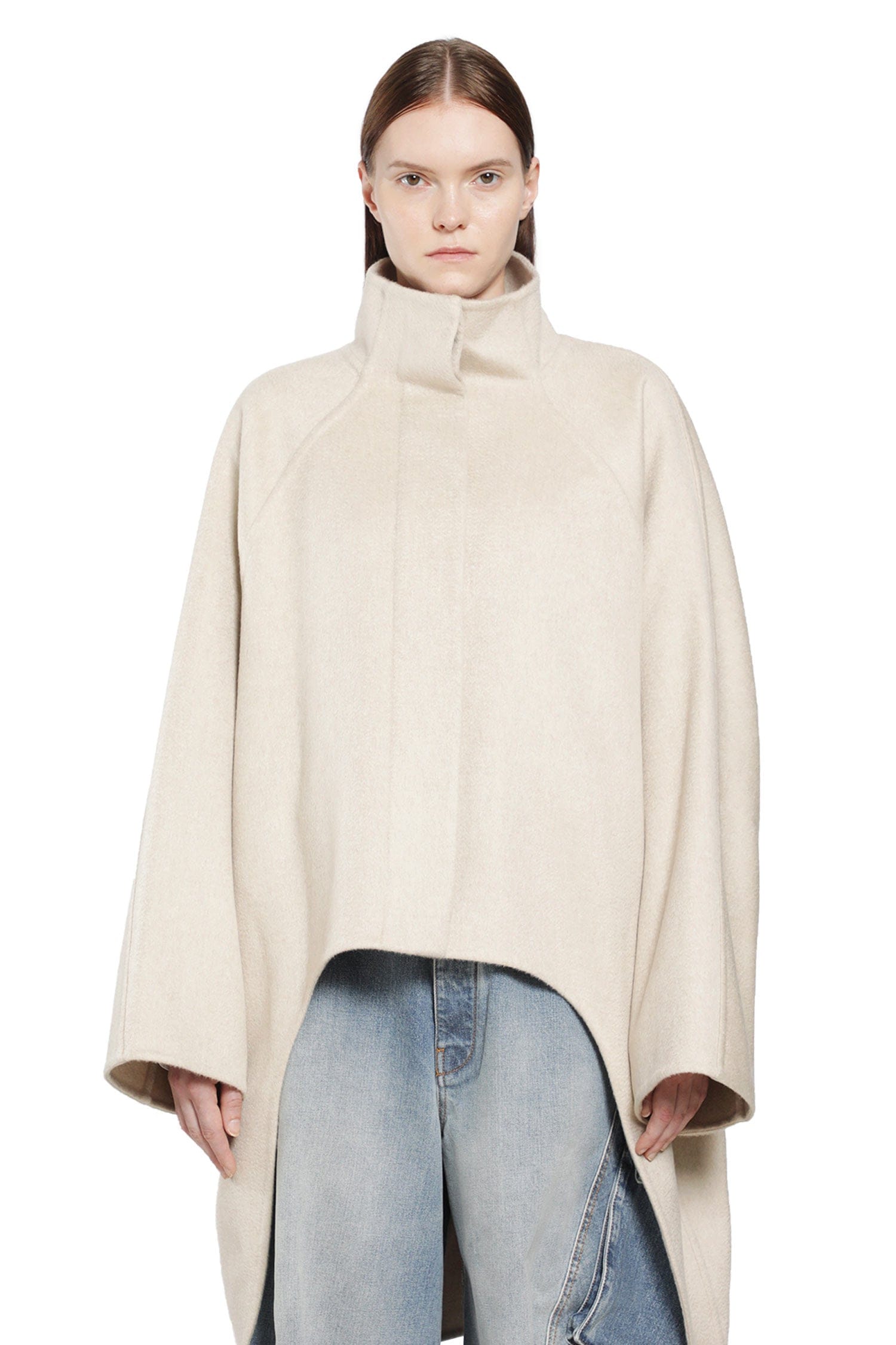 Alaia Asymmetric Double Face Cashmere Coat