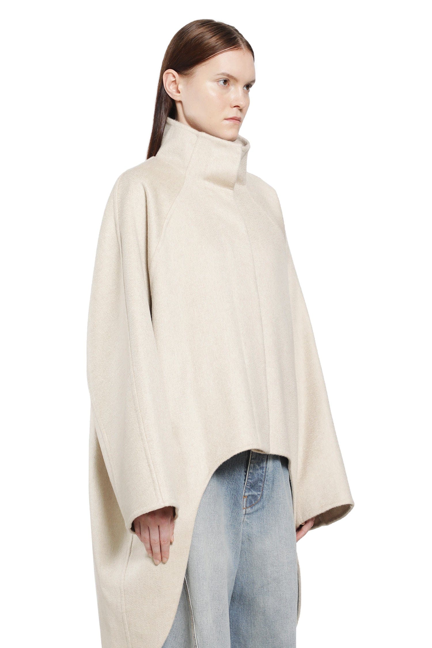 Alaia Asymmetric Double Face Cashmere Coat