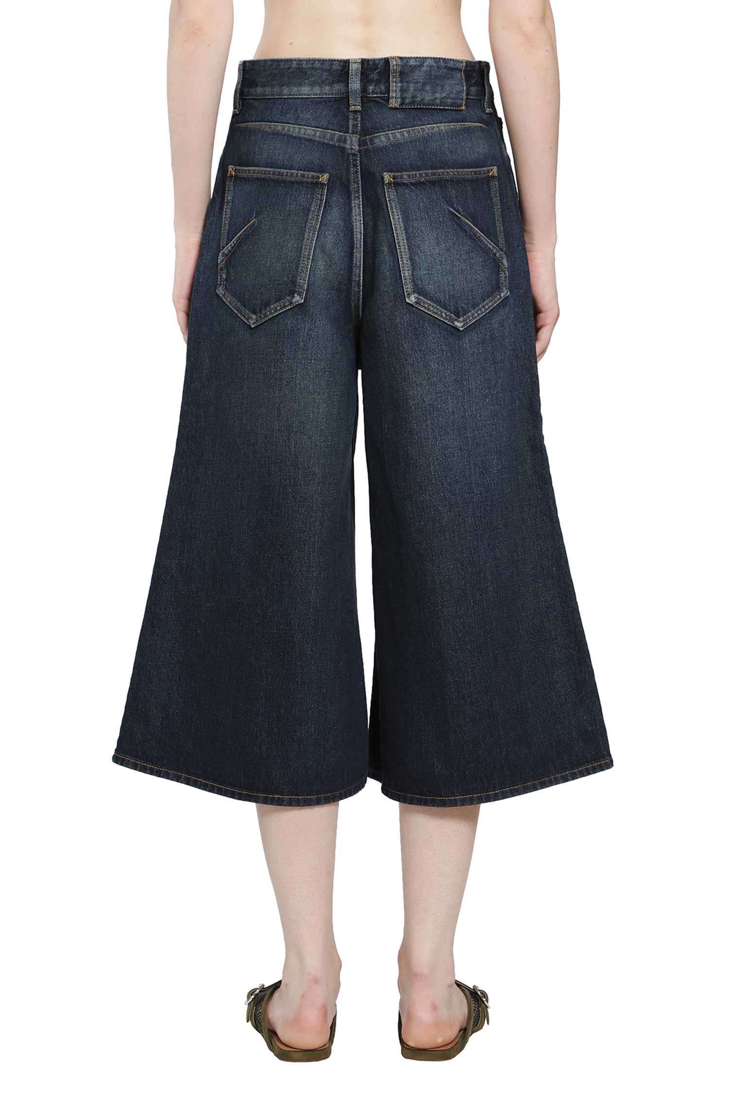 Alaia Palazzo Denim Bermuda Shorts