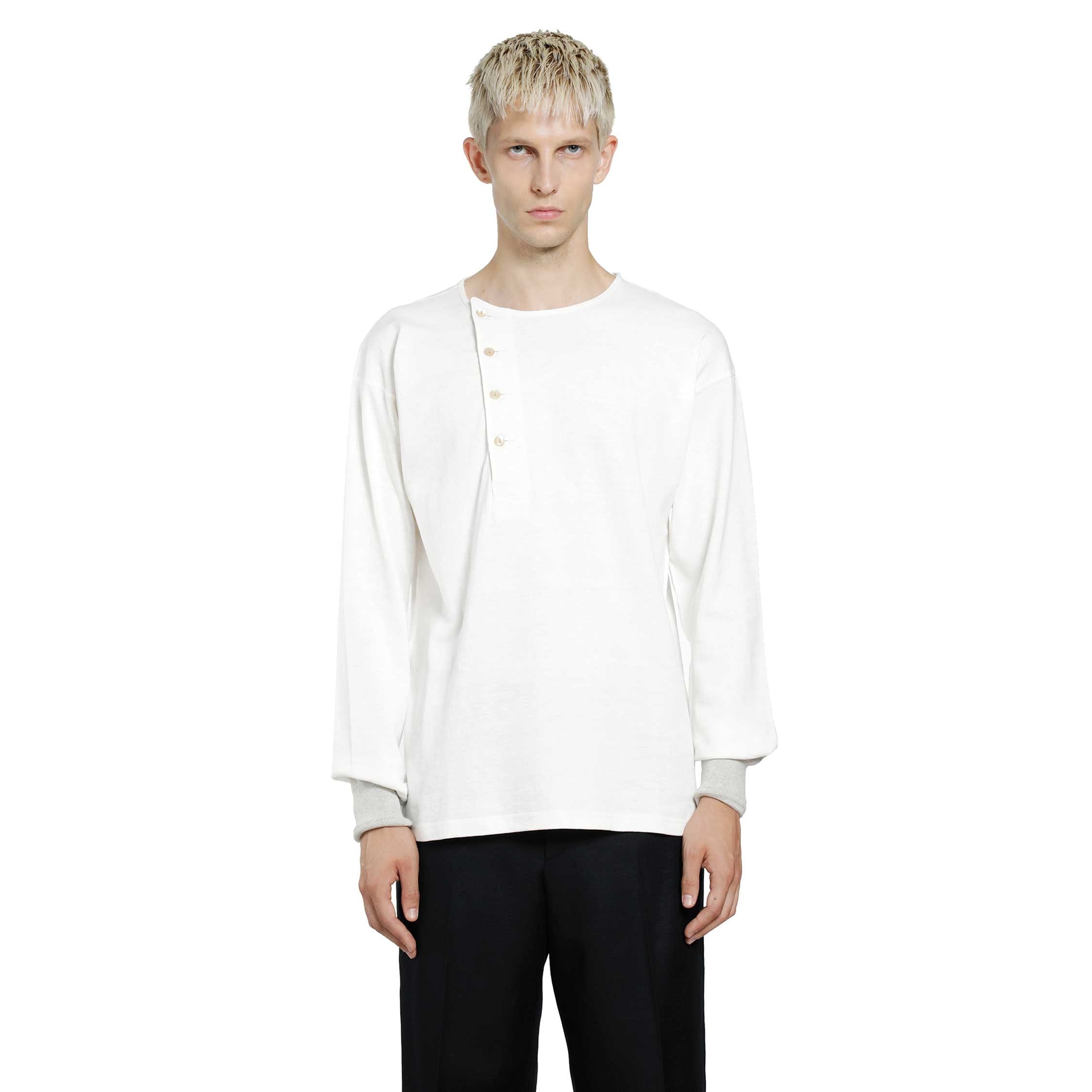 TAIGA TAKAHASHI LOT . 618 Side Henry Neck T-Shirt