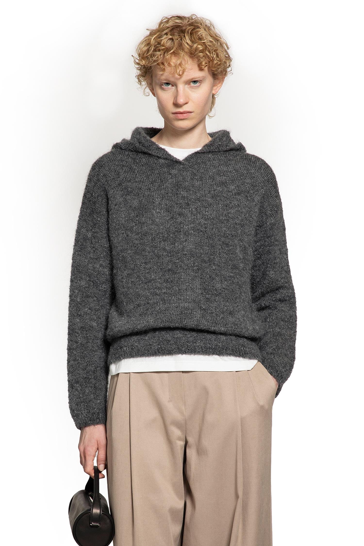 'S Max Mara Current Mohair Knit Hoodie Sweater