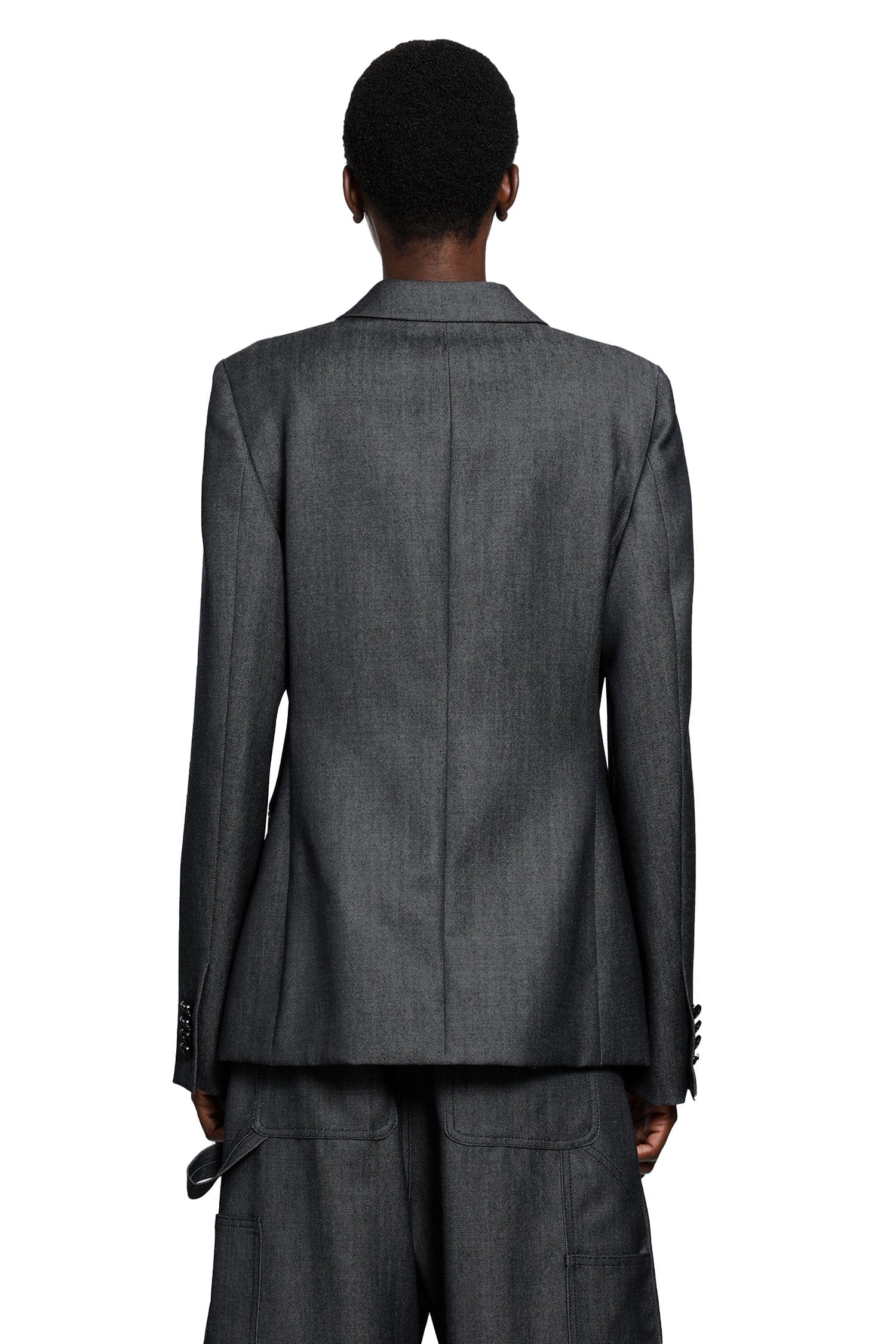 Balenciaga Wool Denim Twill Double-Breasted Blazer