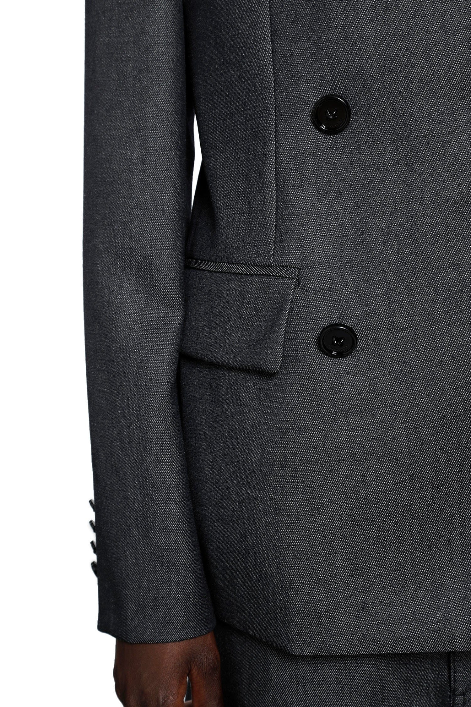 Balenciaga Wool Denim Twill Double-Breasted Blazer