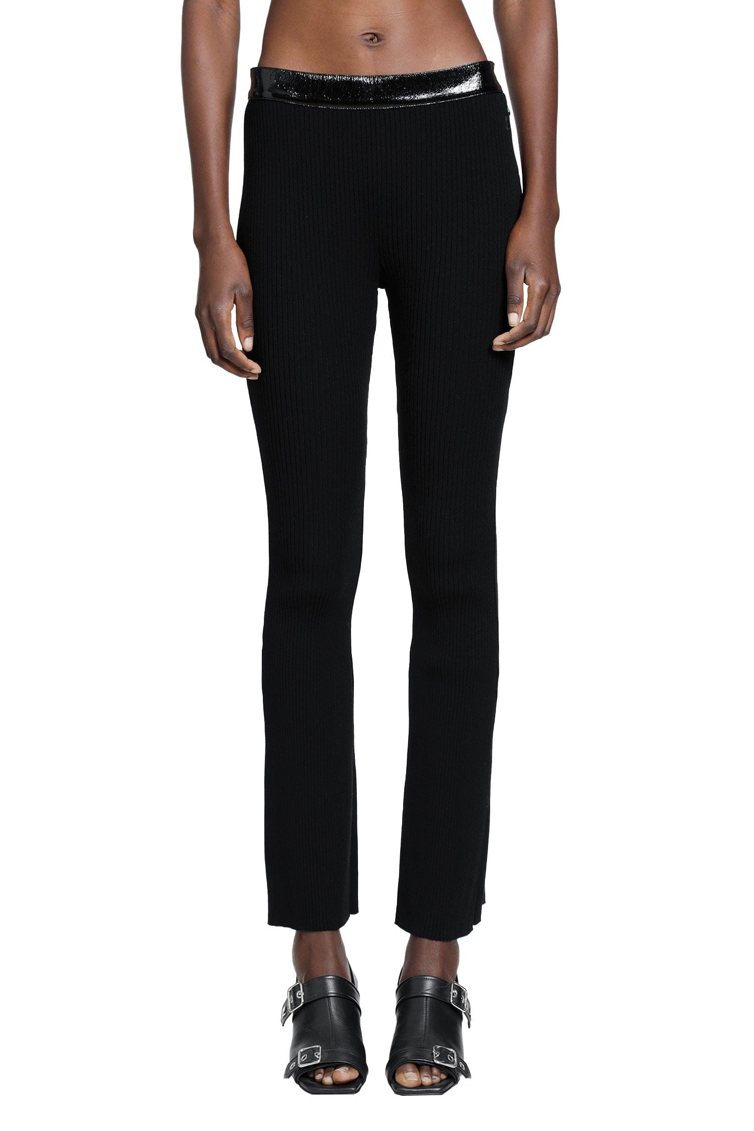 Courrèges Vinyl And Knit Flare Pants