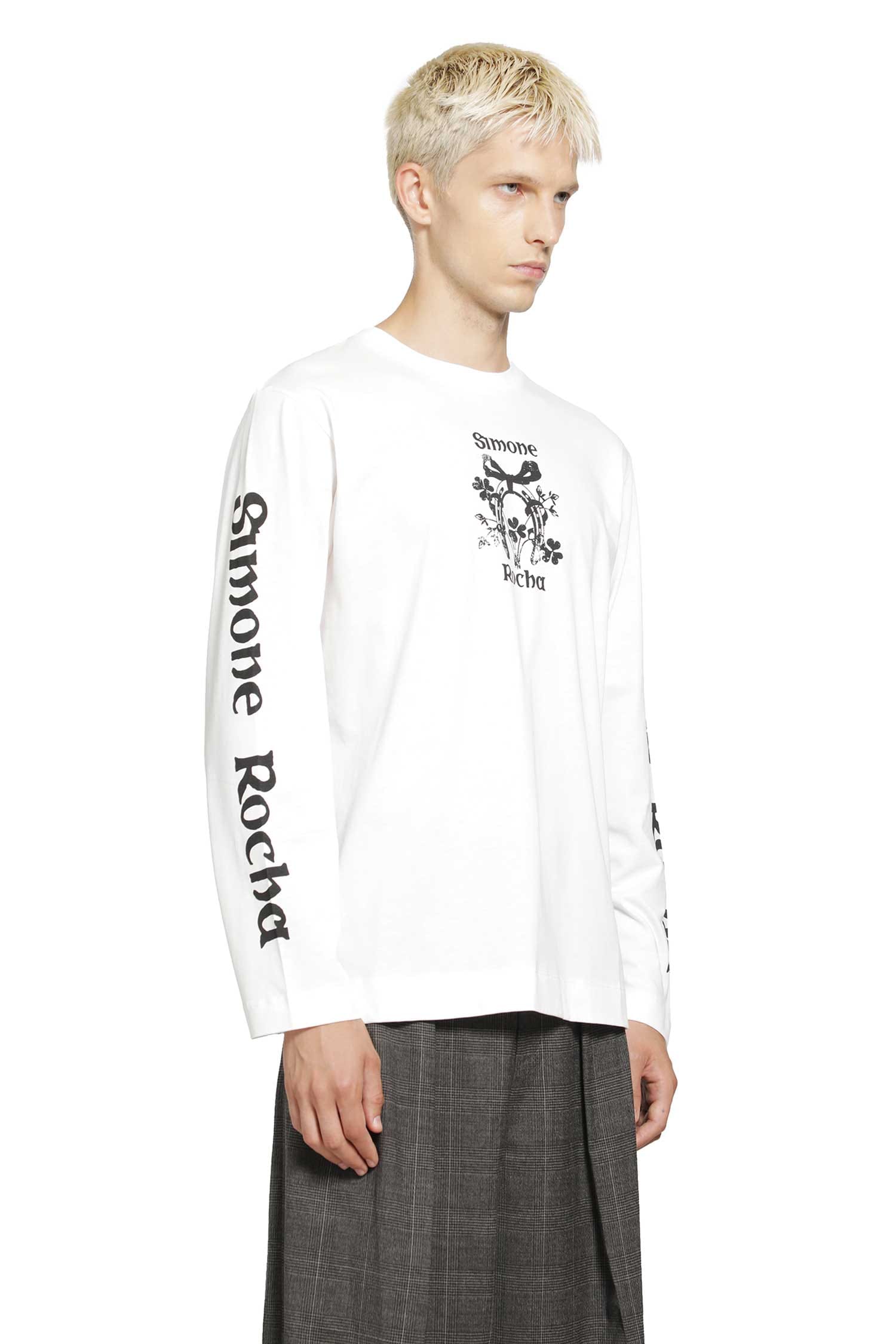 Simone Rocha Coming Up Roses Print Long Sleeve Tee