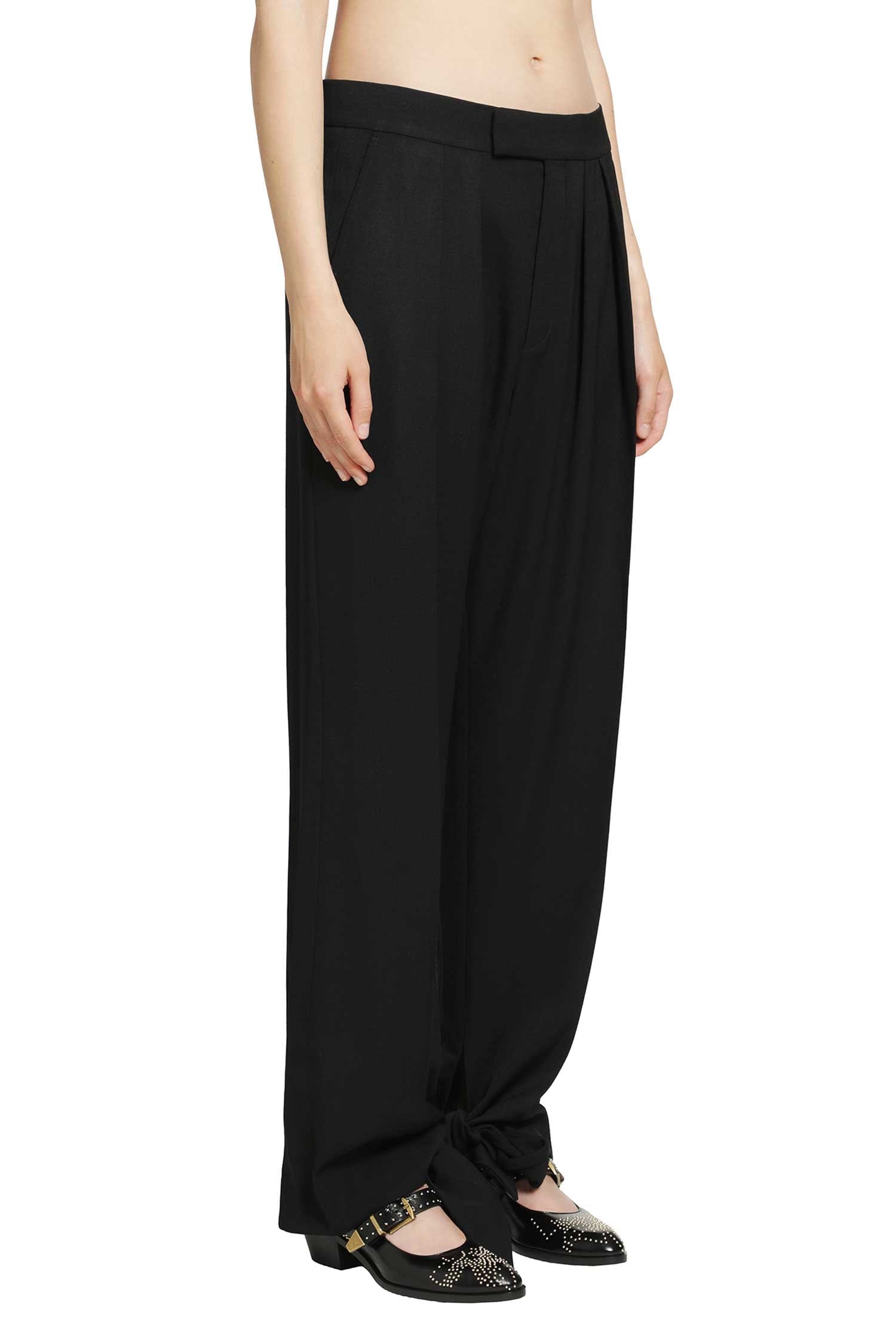 Chloe Pleated Tie-Hem Pants