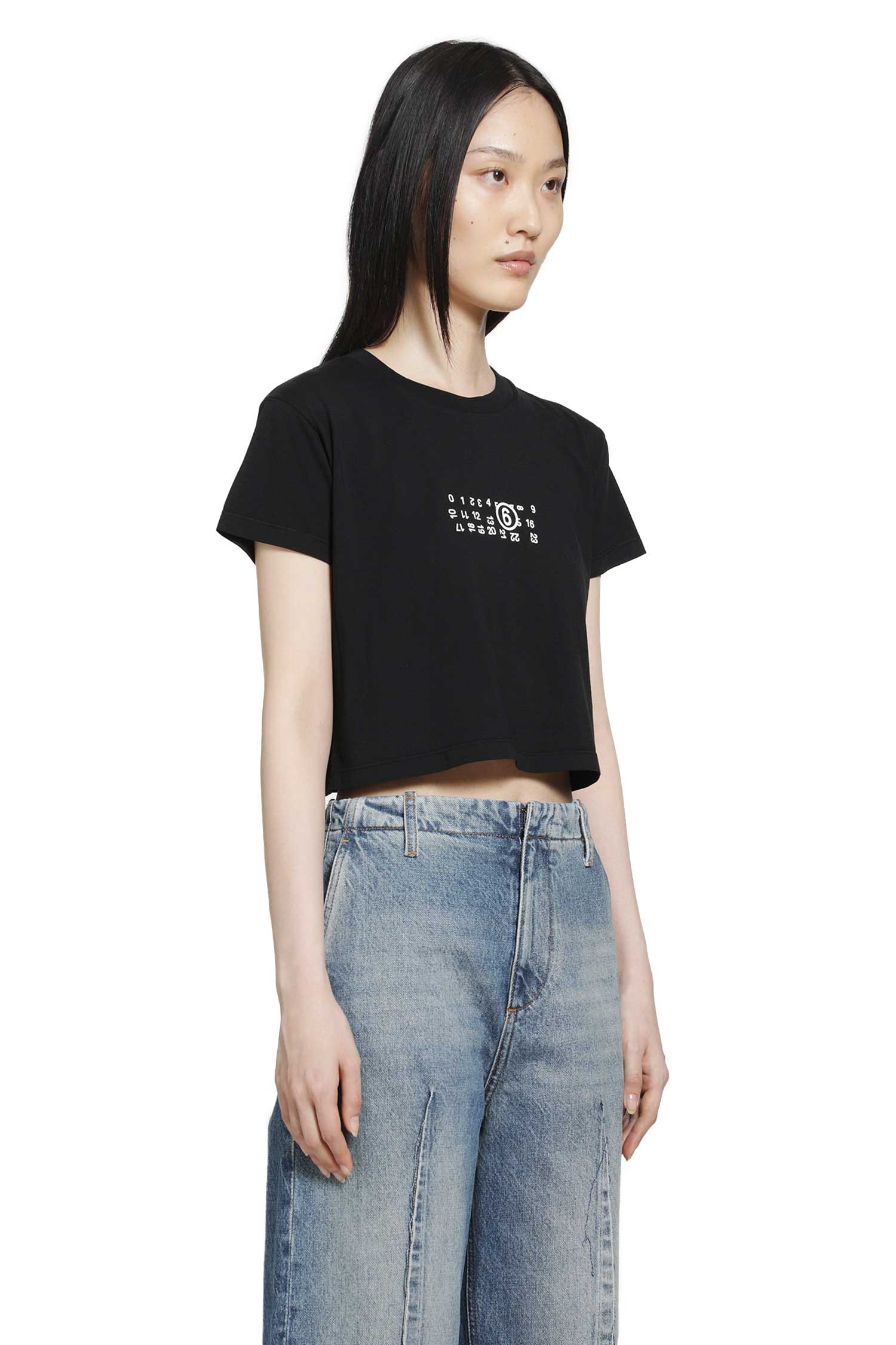 MM6 Maison Margiela Signature Numeric Cropped T-Shirt