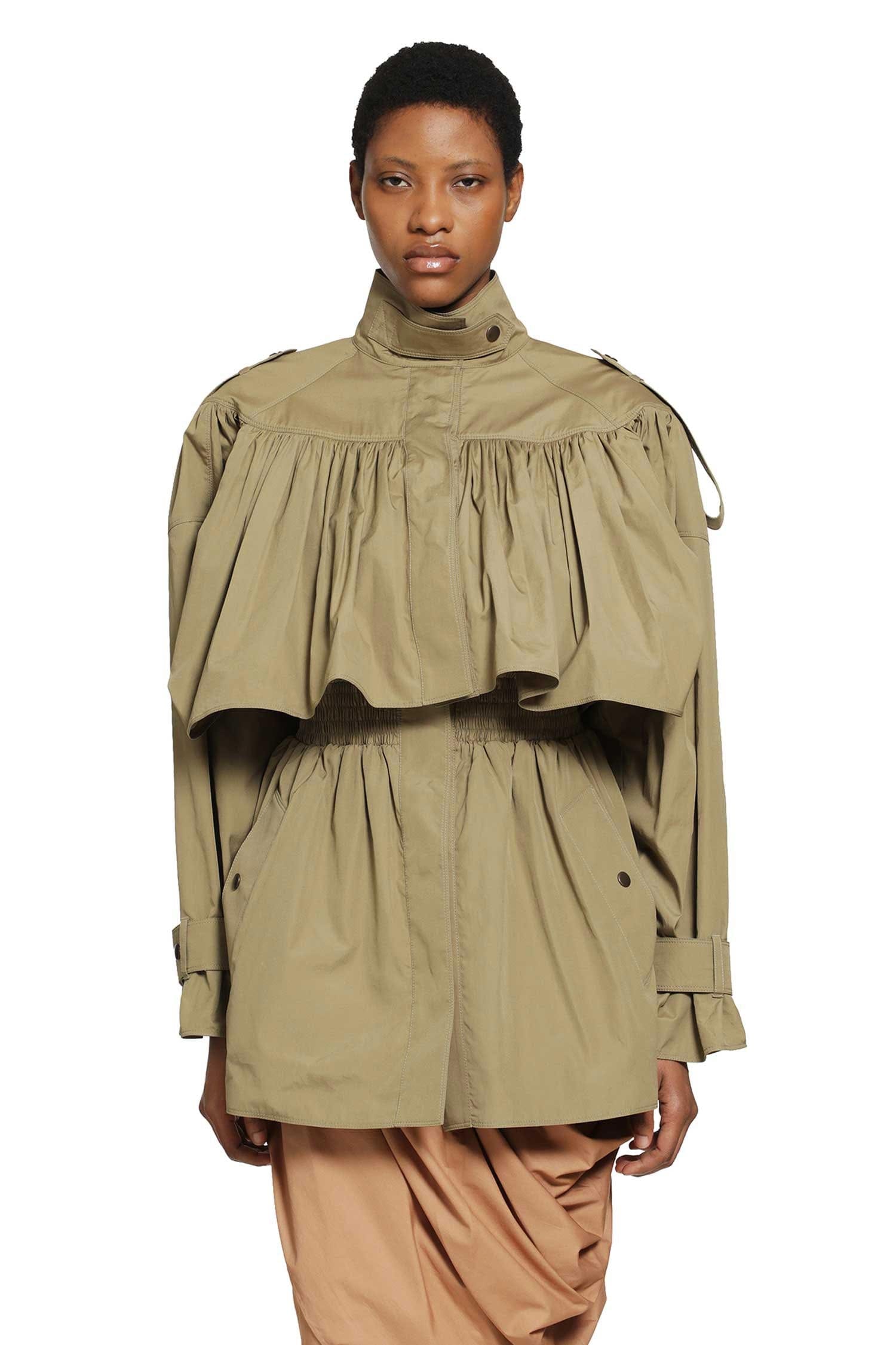 Chloe Short Trench Coat in Cotton Poplin