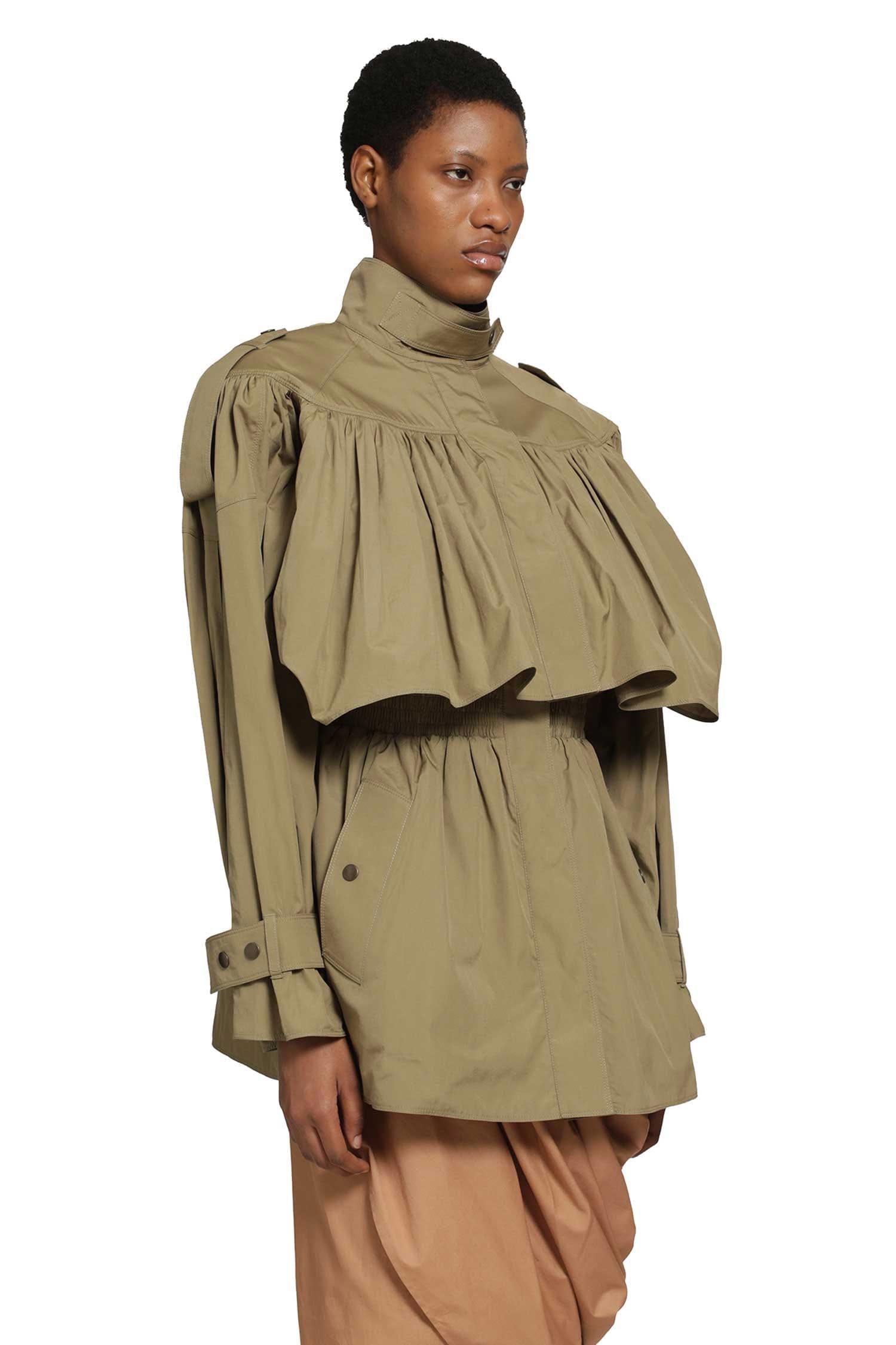 Chloe Short Trench Coat in Cotton Poplin