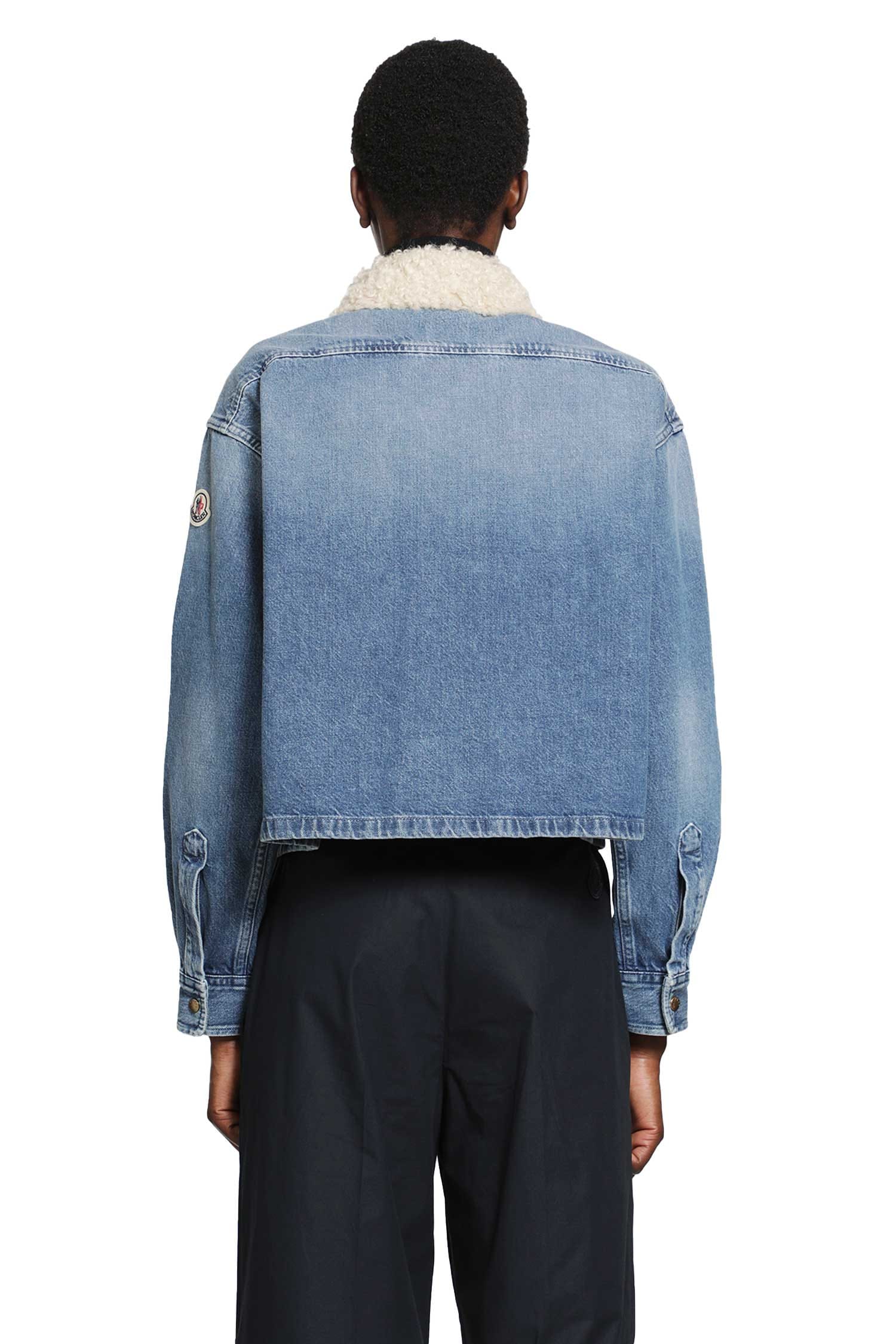 Moncler Teddy Trim Denim Shirt Jacket