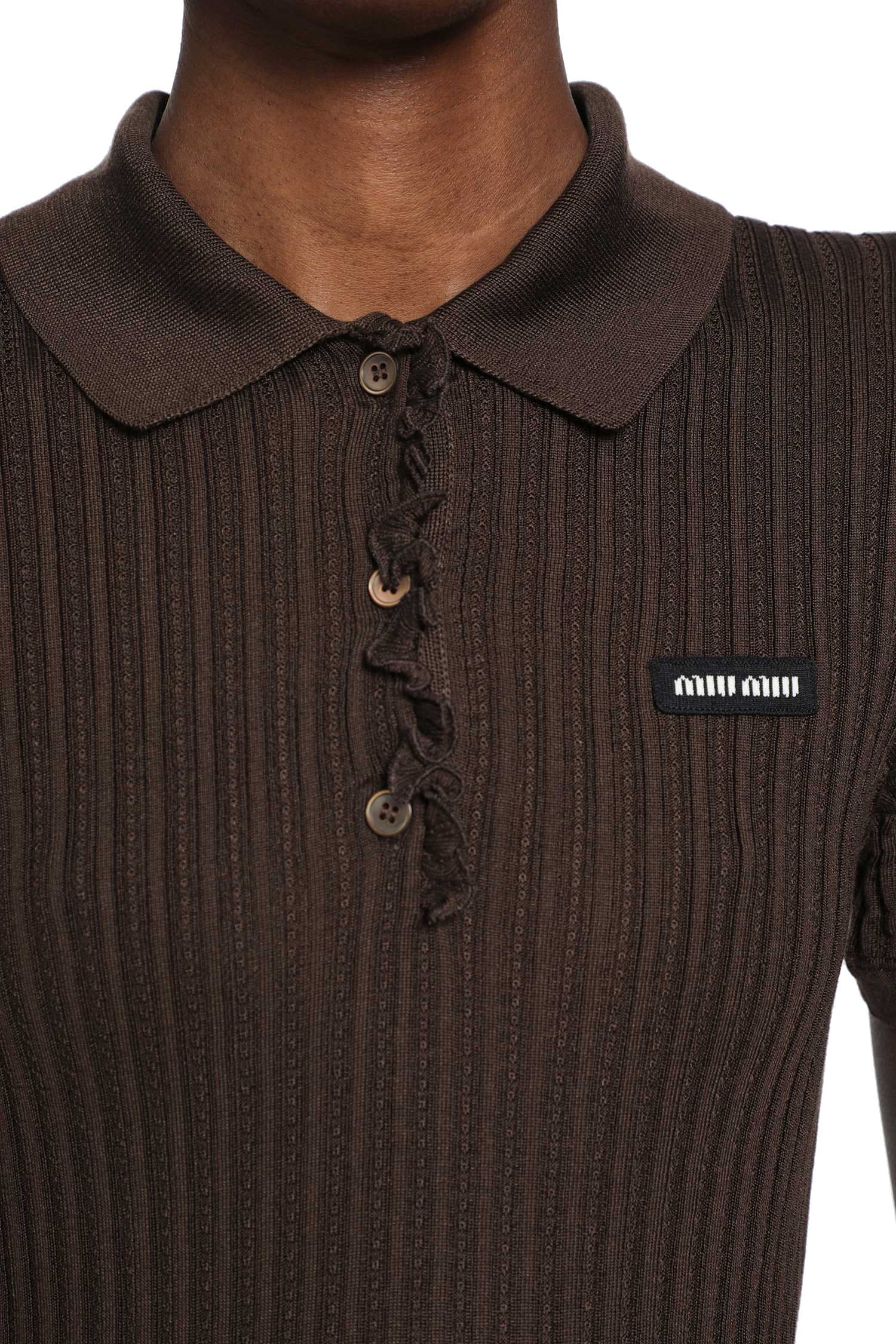 Miu Miu Silk Knit Polo Shirt