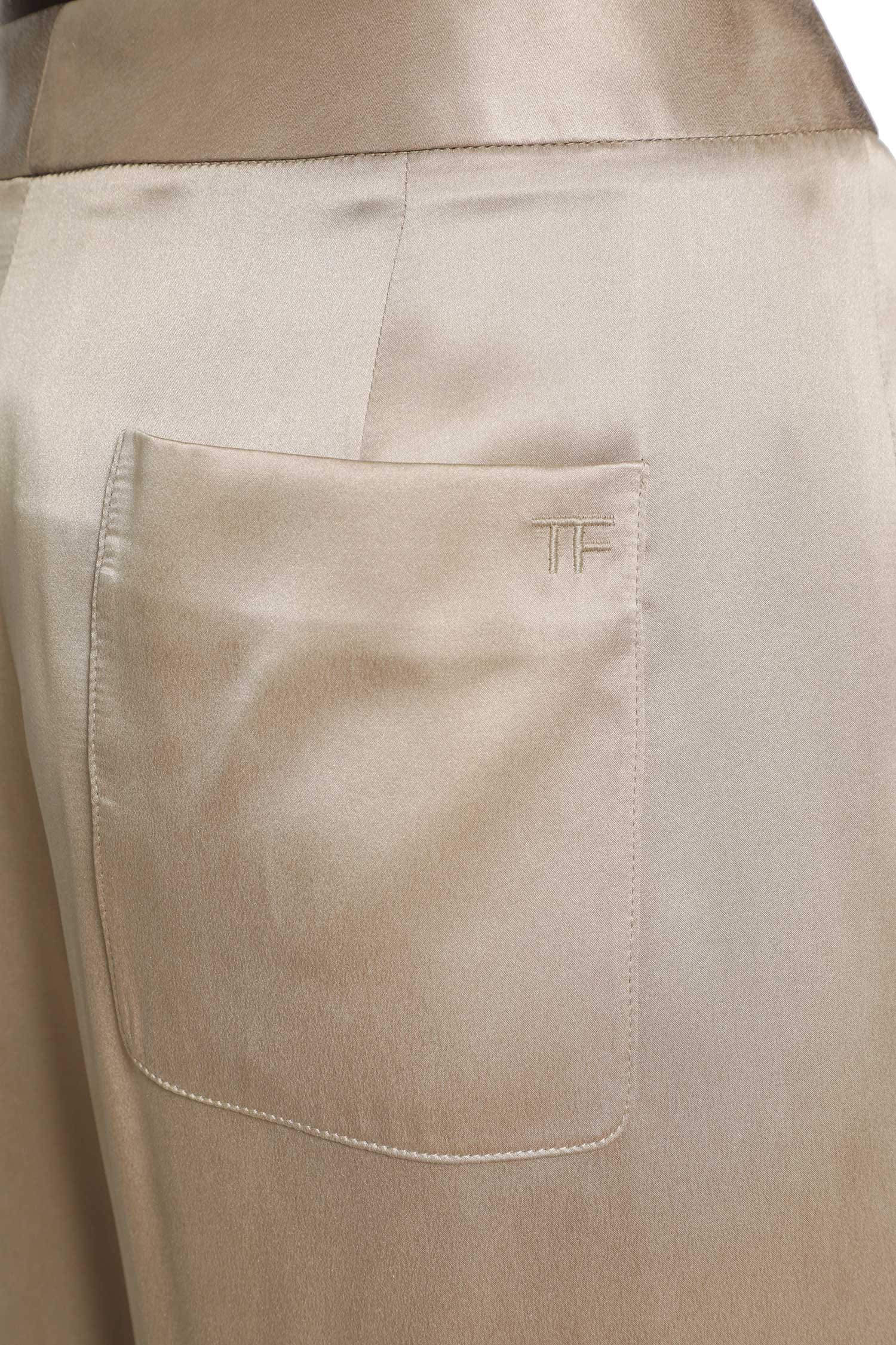 TOM FORD Silk Satin Double Pleat Pants