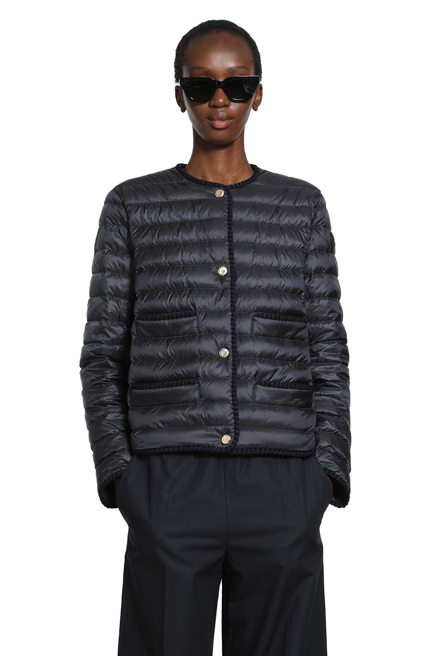 Moncler Circaete Braided Trim Short Down Jacket