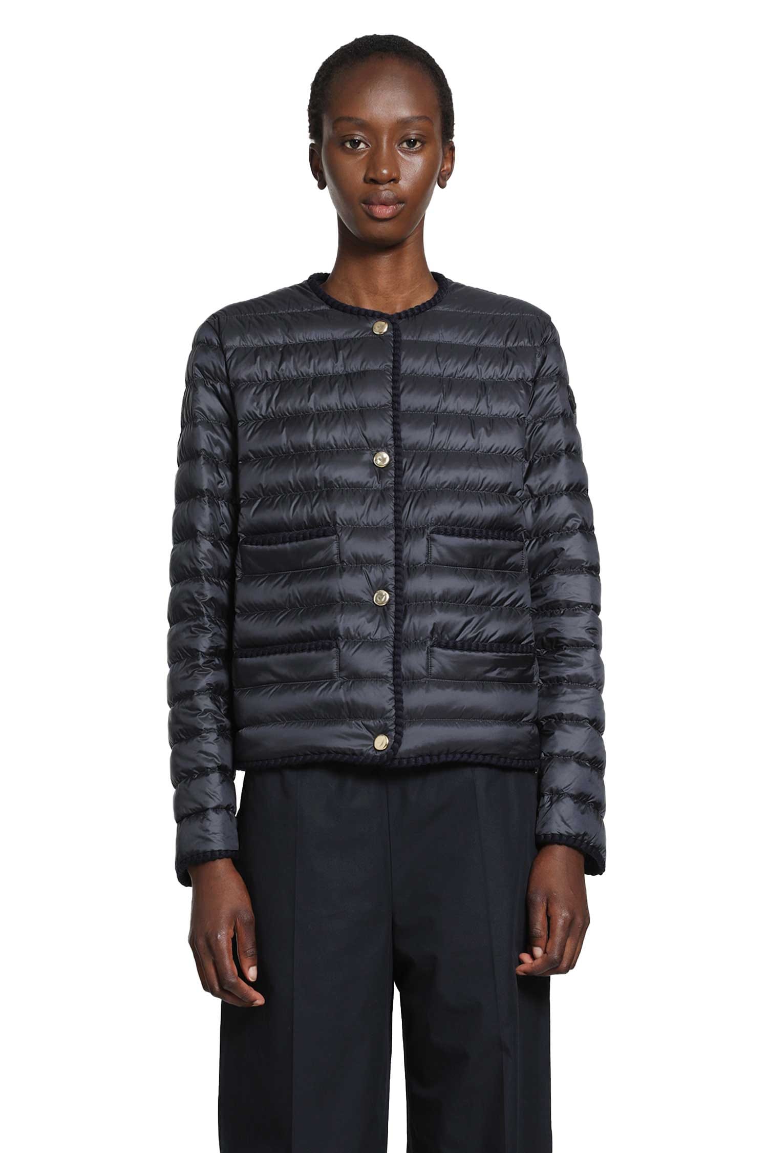 Moncler Circaete Braided Trim Short Down Jacket