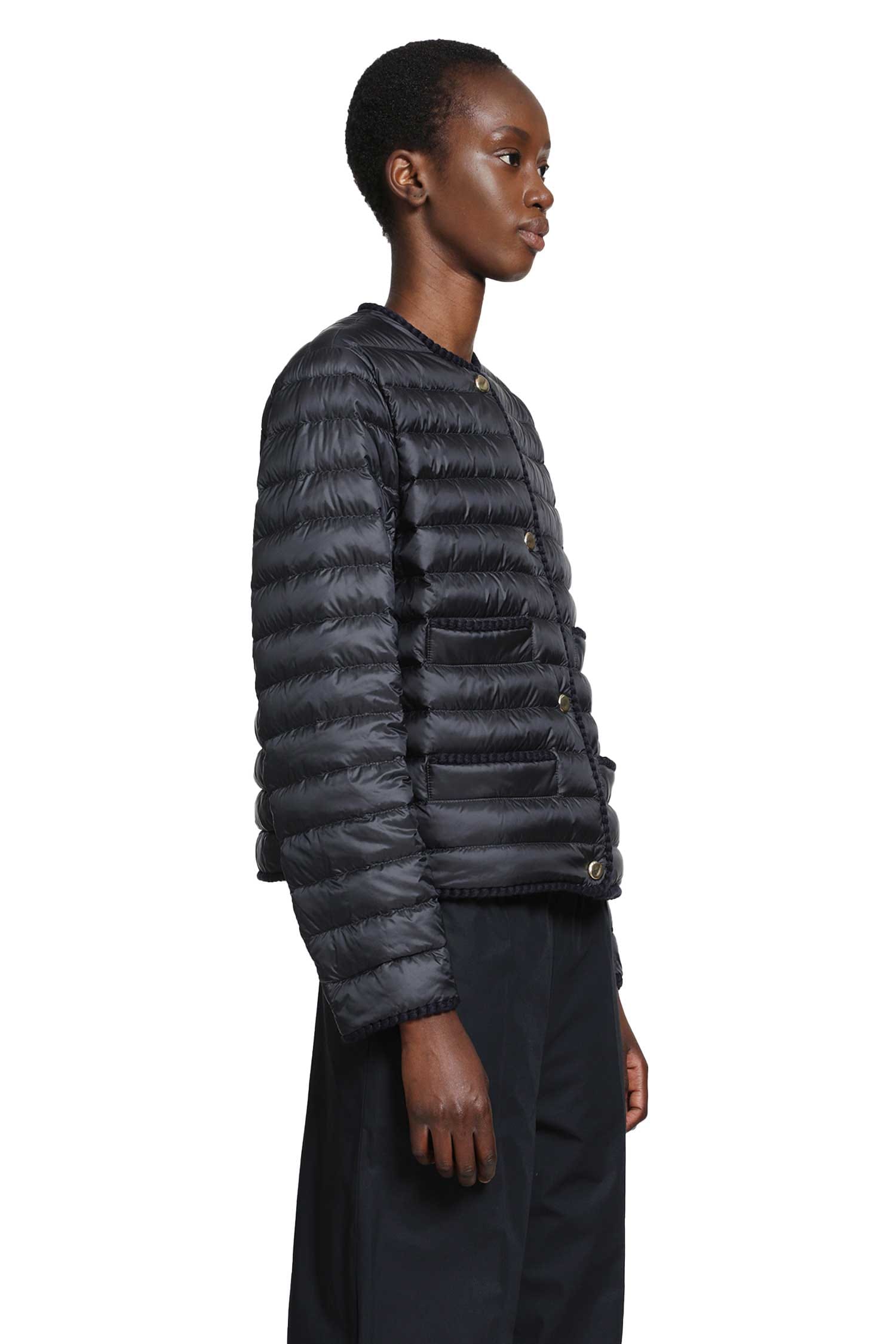 Moncler Circaete Braided Trim Short Down Jacket