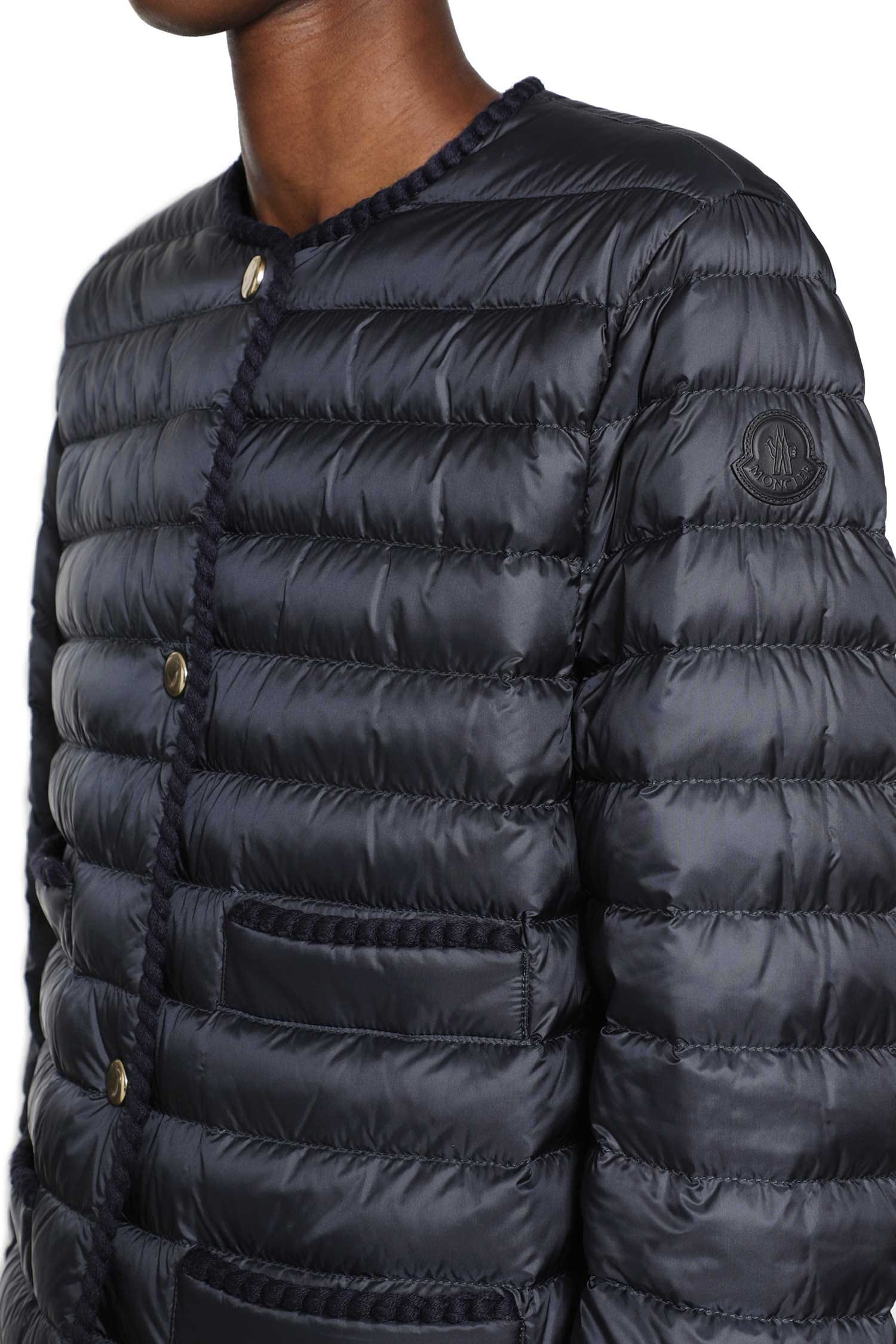 Moncler Circaete Braided Trim Short Down Jacket