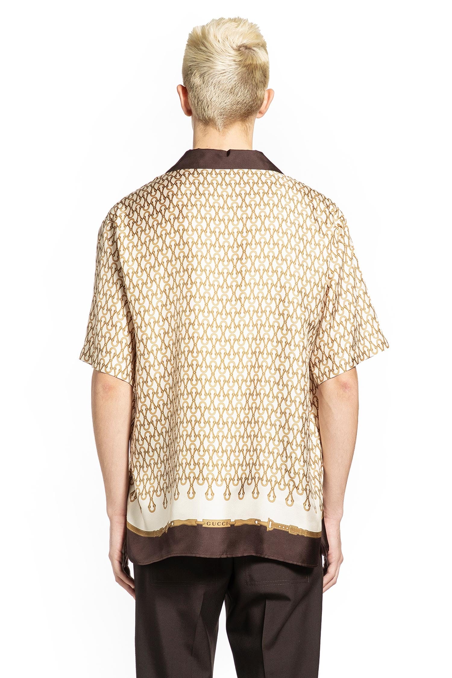 Gucci Equestrian Silk Twill Bowling Shirt