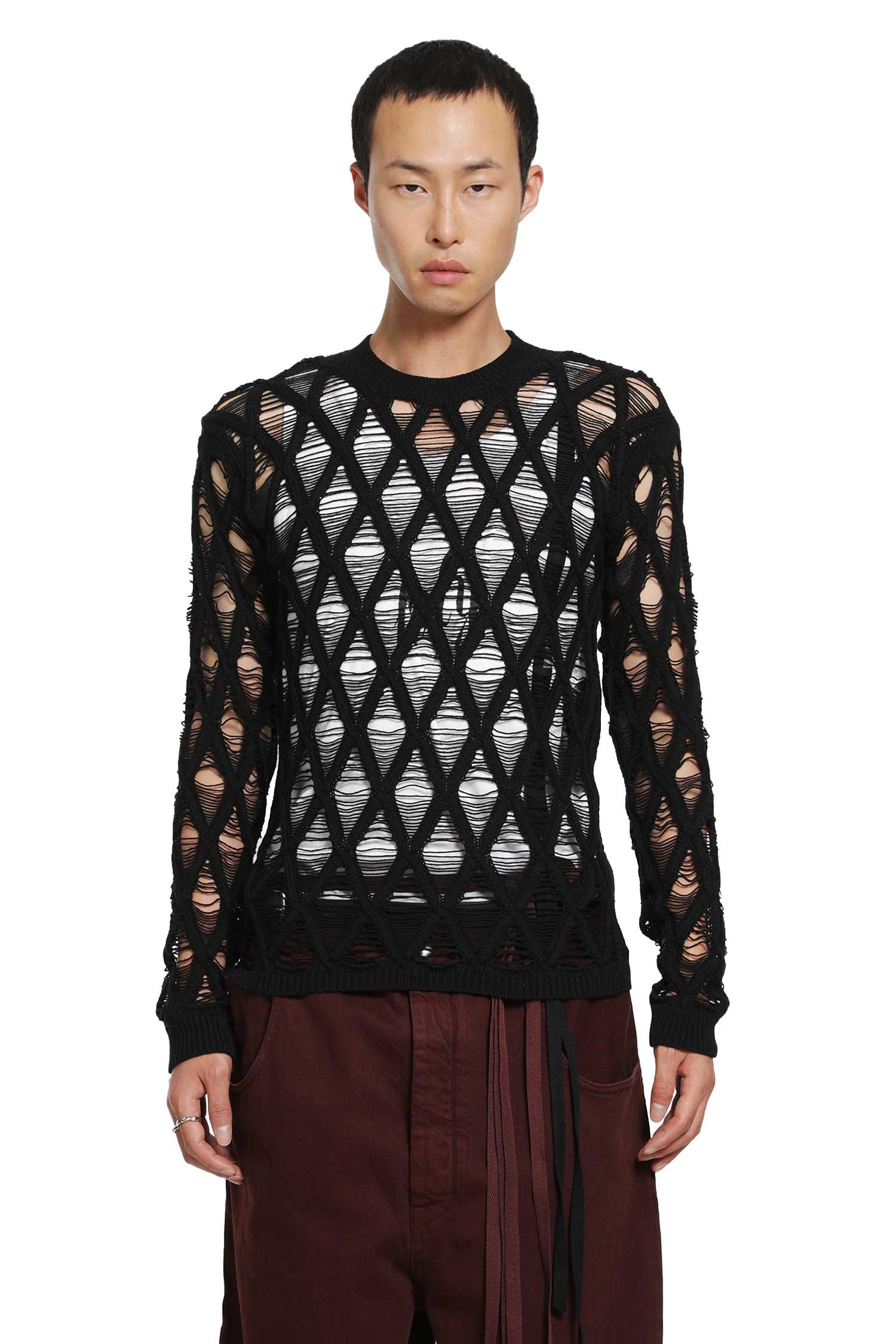 Ann Demeulemeester Carlos Diamond Stitch Sweater