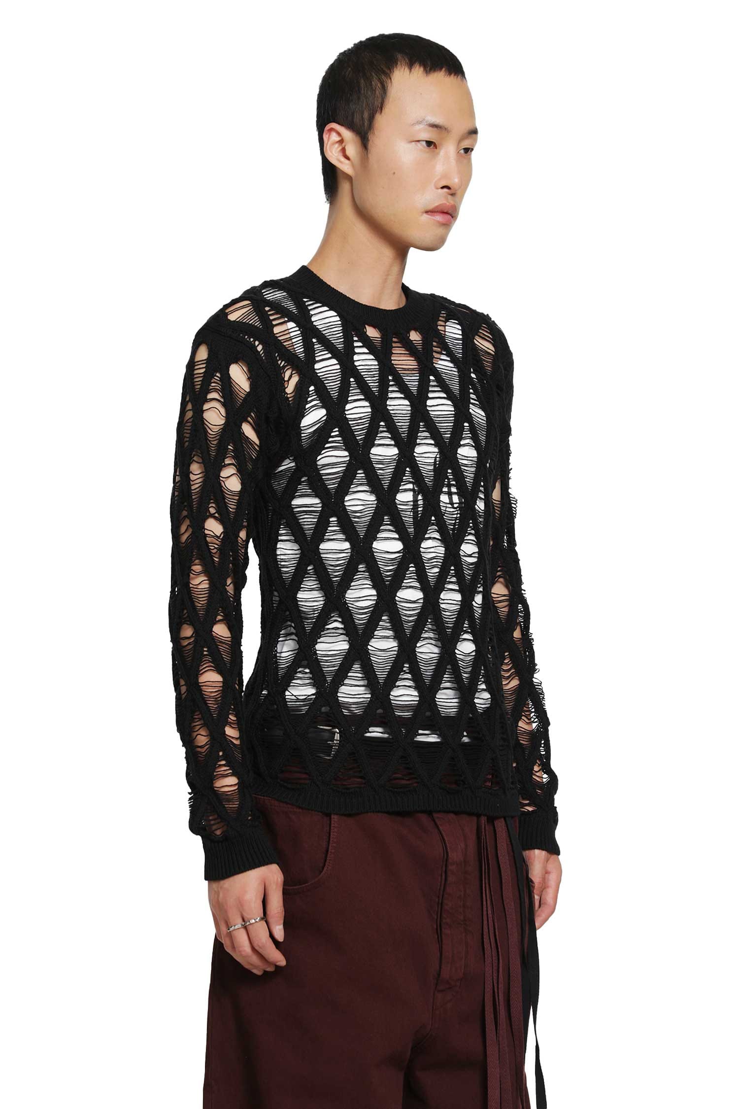Ann Demeulemeester Carlos Diamond Stitch Sweater