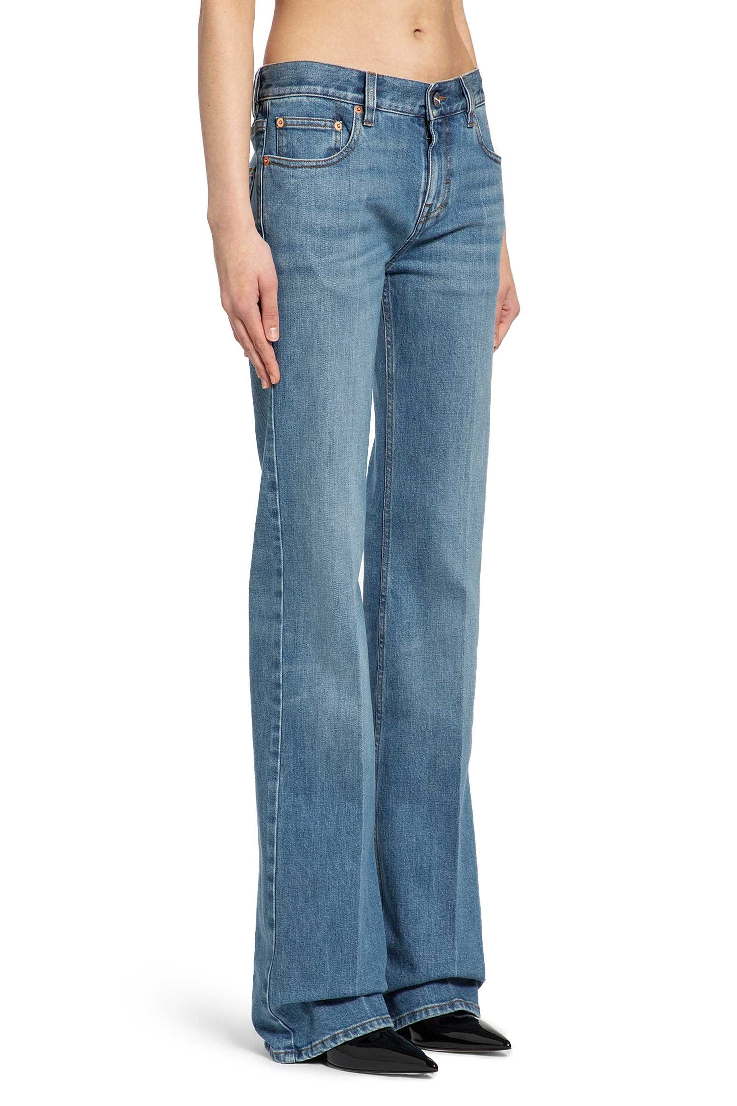 Gucci Flared Stretch Cotton Denim Trousers