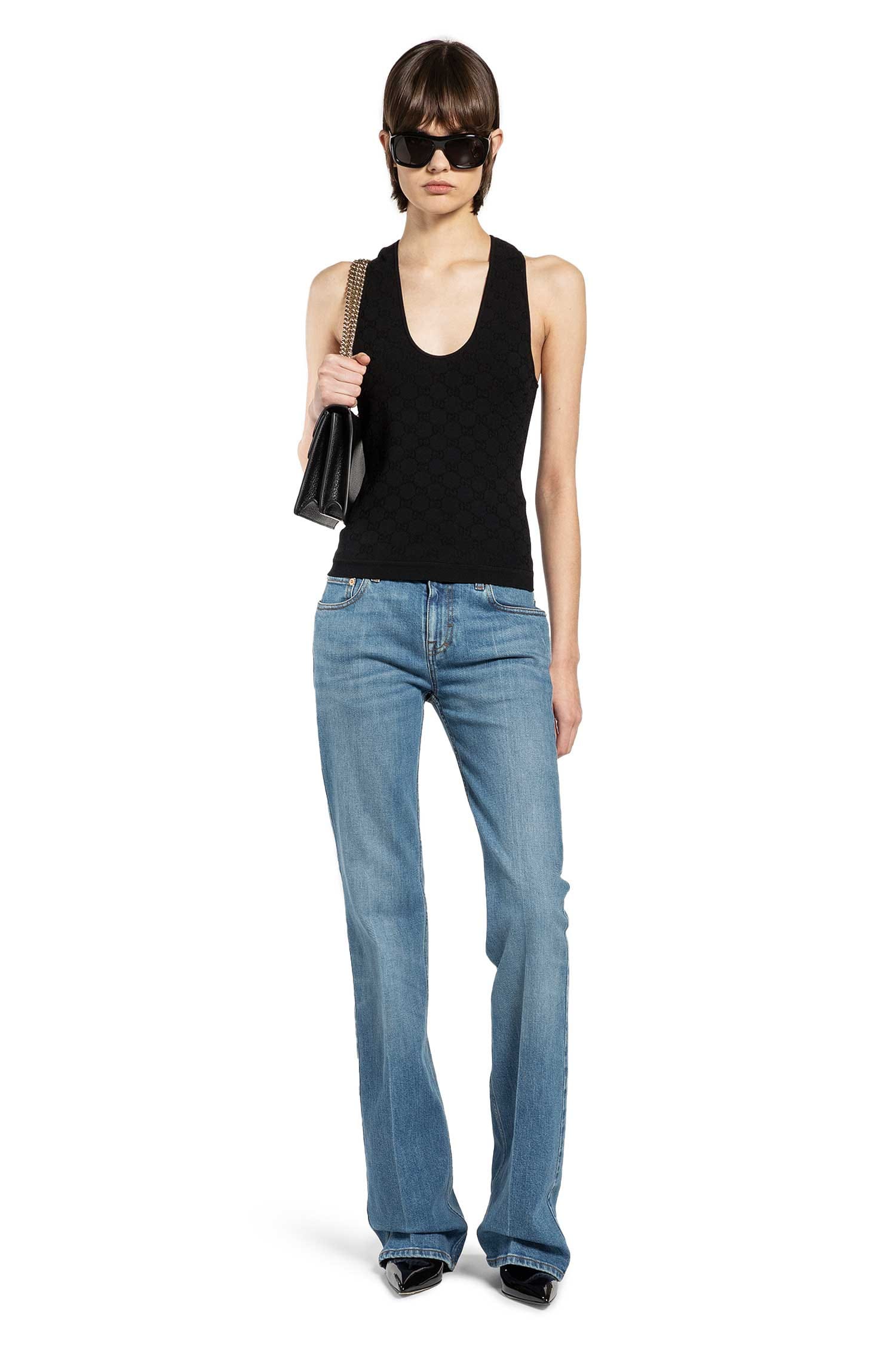 Gucci Flared Stretch Cotton Denim Trousers