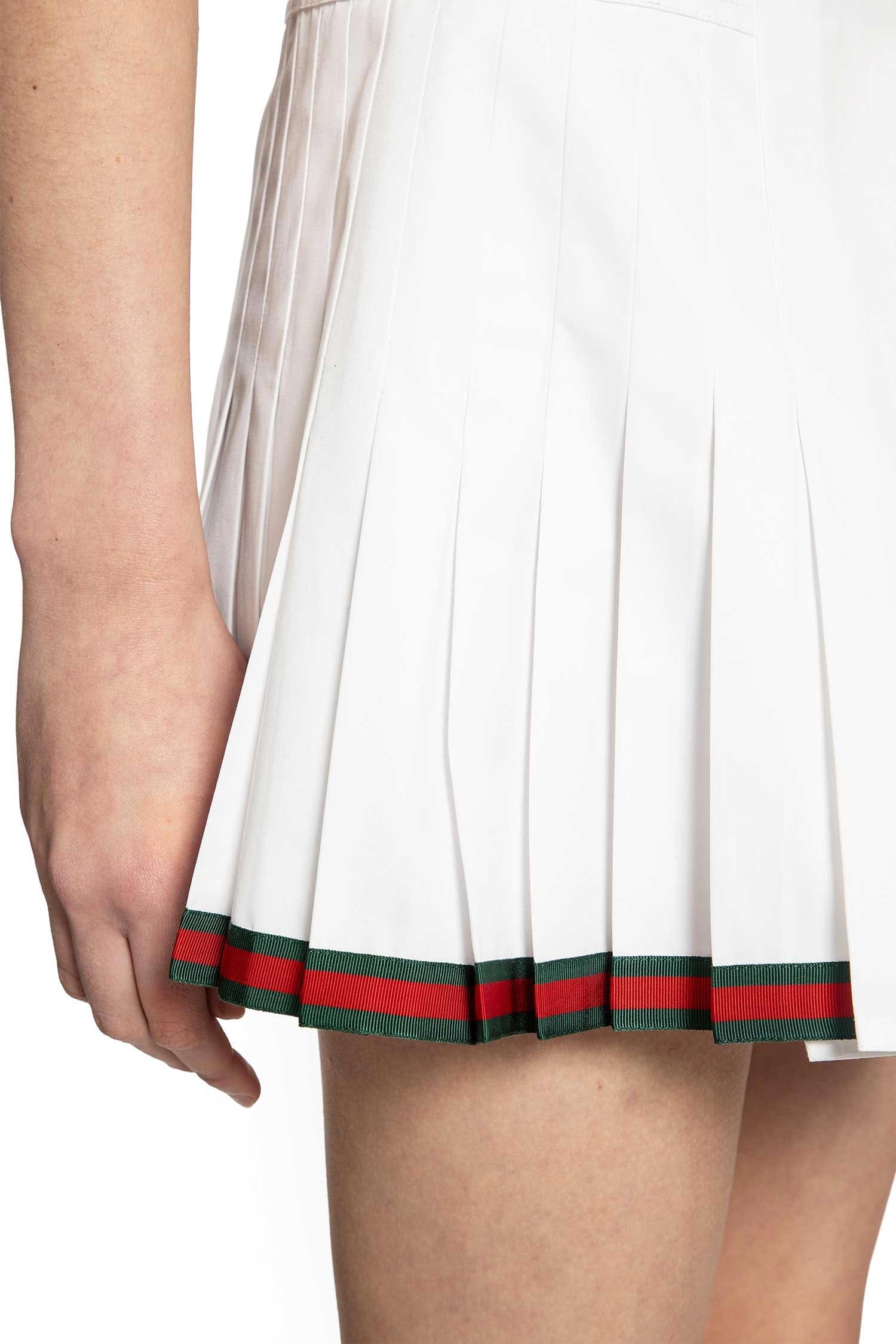 Gucci Heavy Cotton Poplin Pleated Skirt