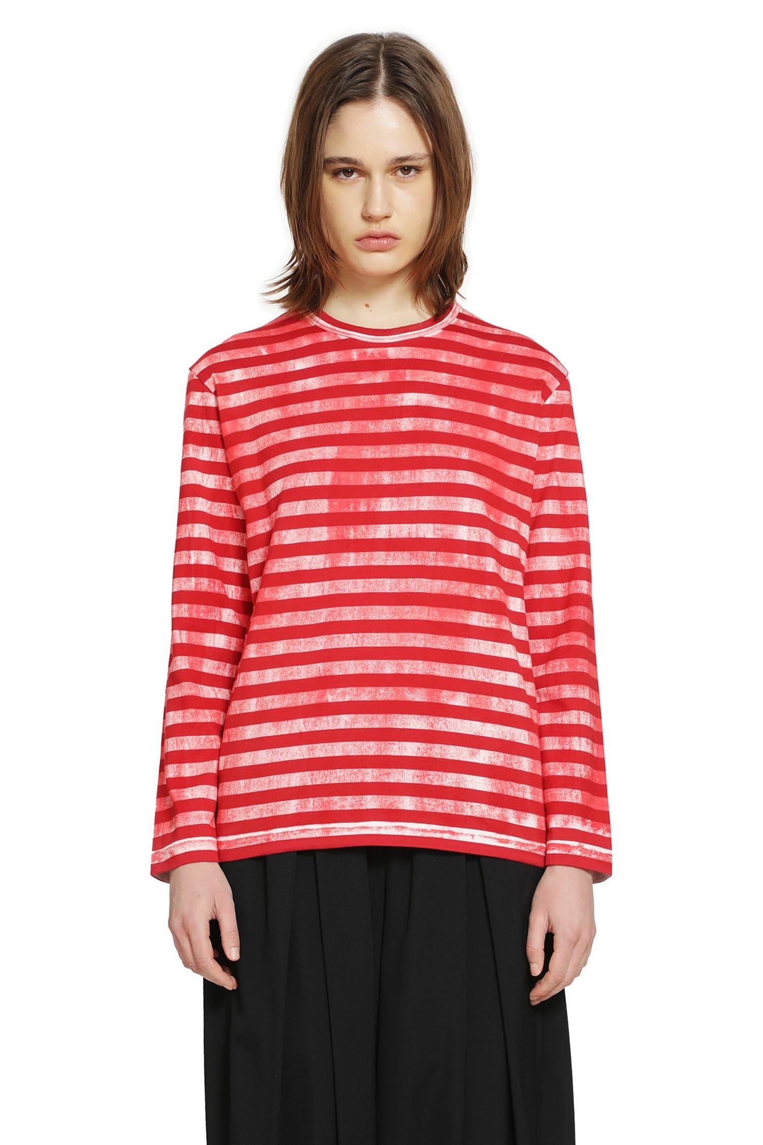 Comme Des Garcons Striped Cotton Jersey Long Sleeve T-Shirt