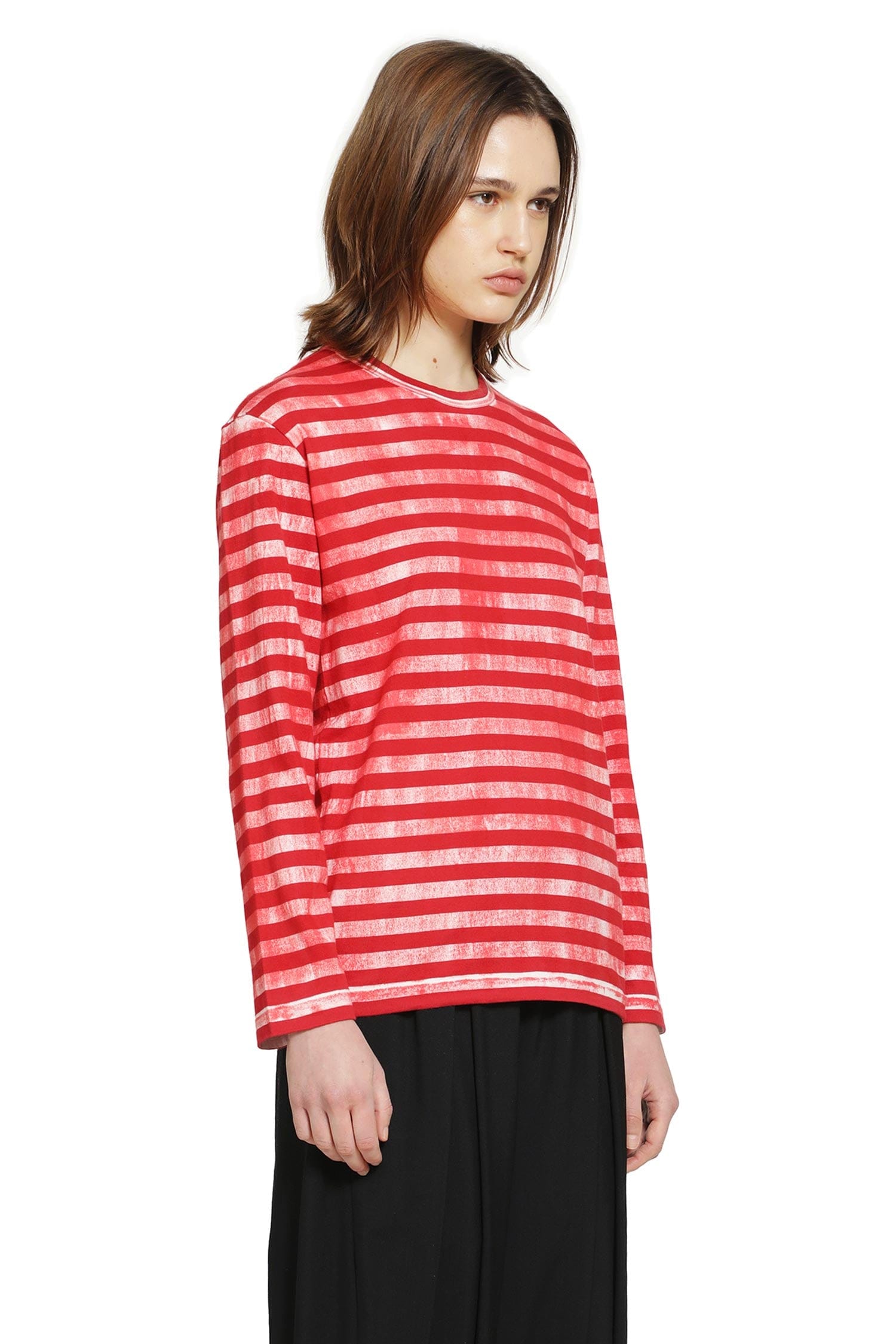 Comme Des Garcons Striped Cotton Jersey Long Sleeve T-Shirt