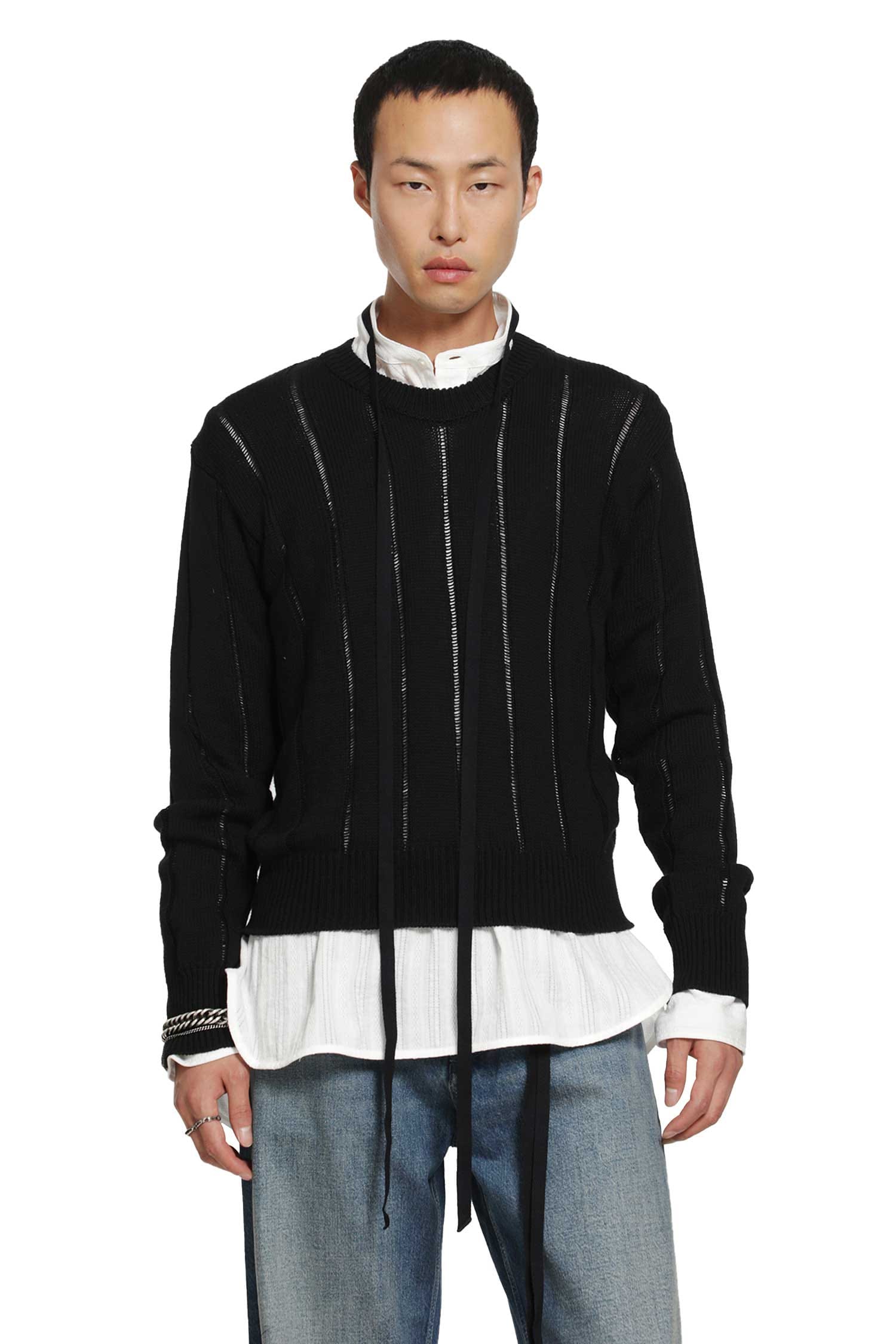 Ann Demeulemeester Rikki Brushed Rib Crewneck Sweater