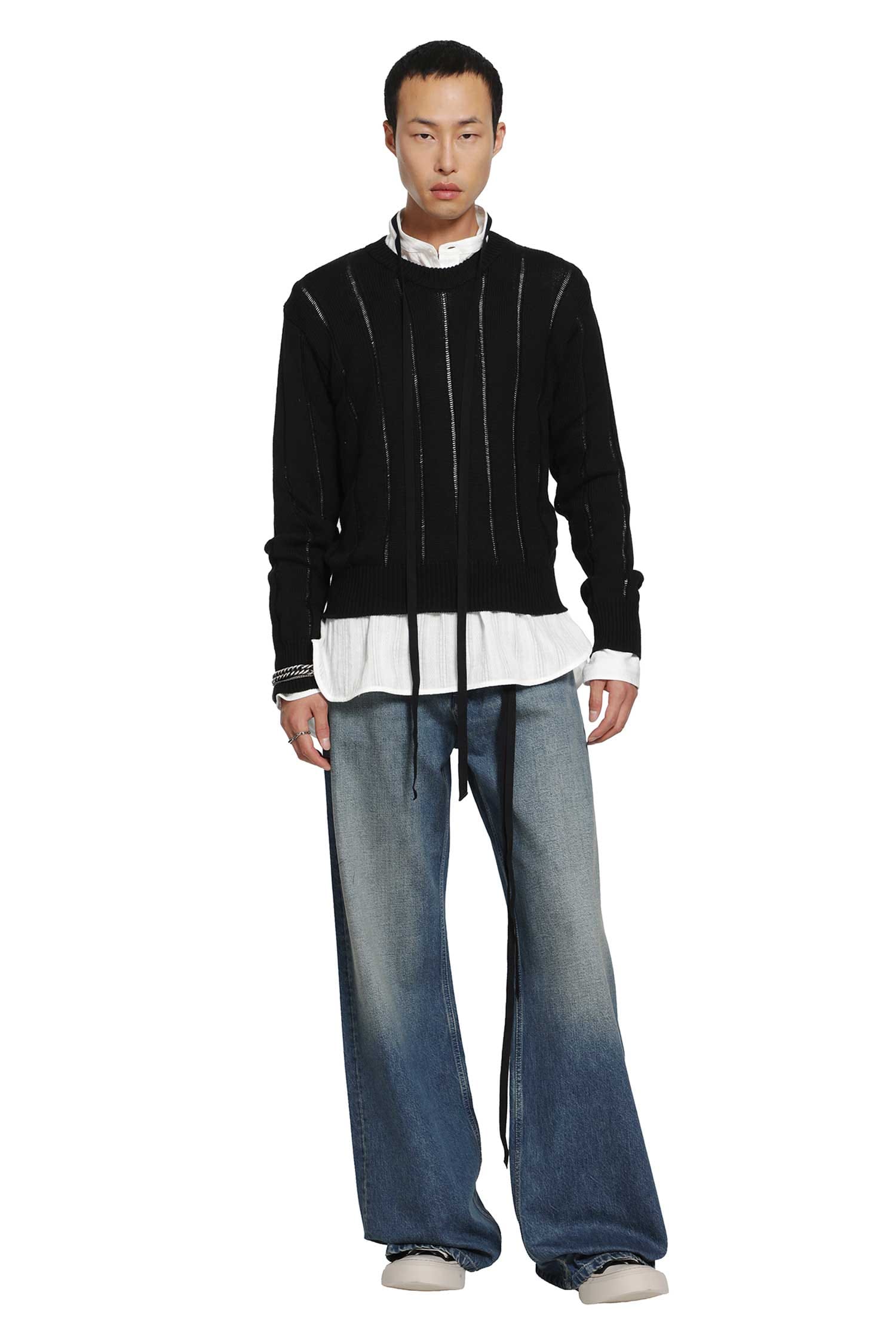 Ann Demeulemeester Rikki Brushed Rib Crewneck Sweater