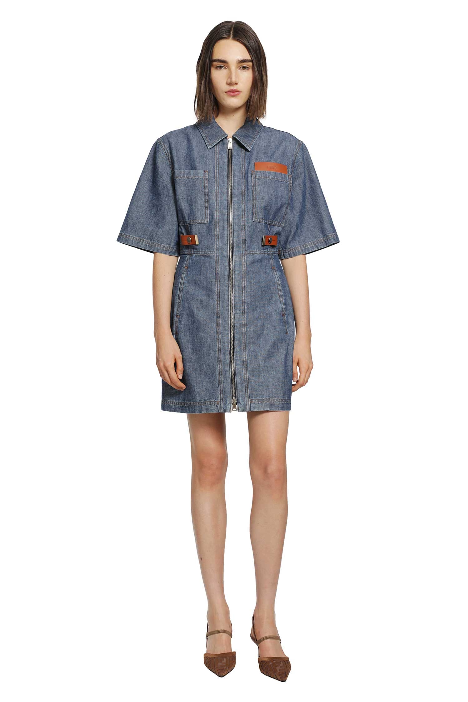 Fendi Chambray Denim Shirt Dress