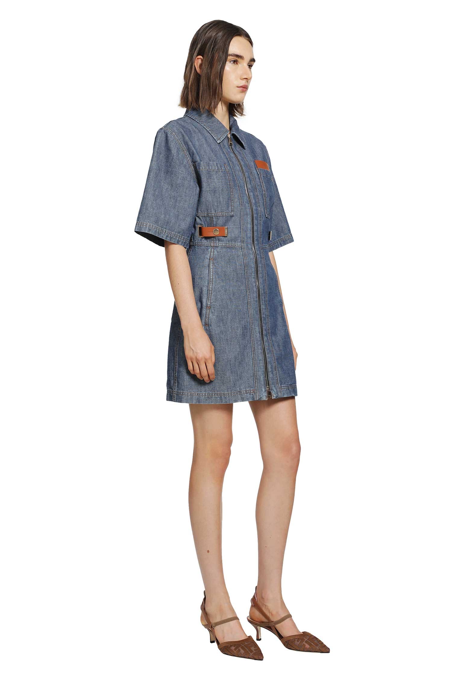 Fendi Chambray Denim Shirt Dress