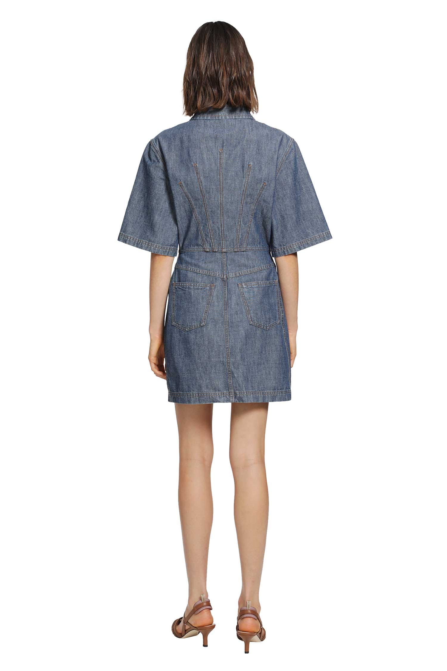 Fendi Chambray Denim Shirt Dress