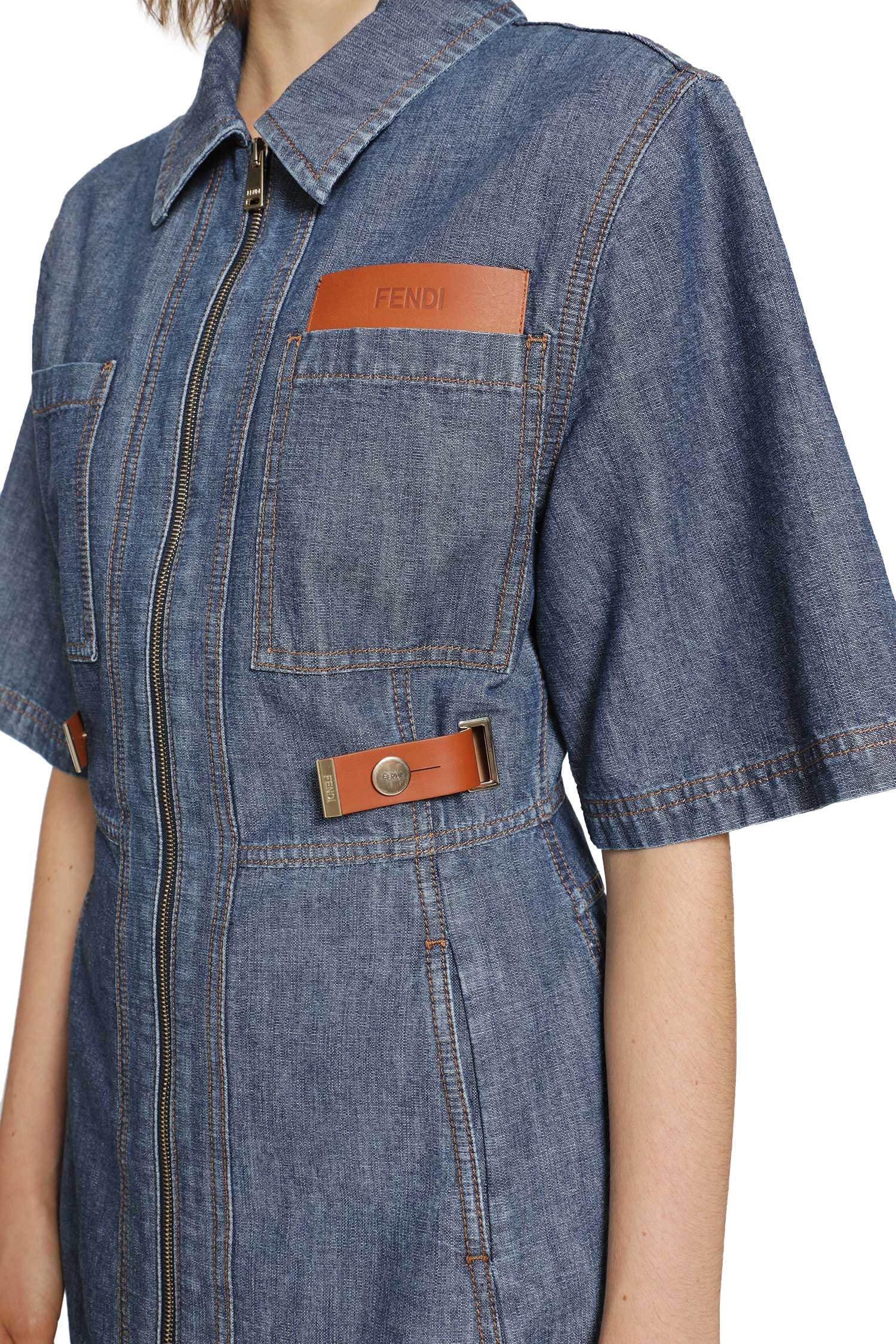 Fendi Chambray Denim Shirt Dress