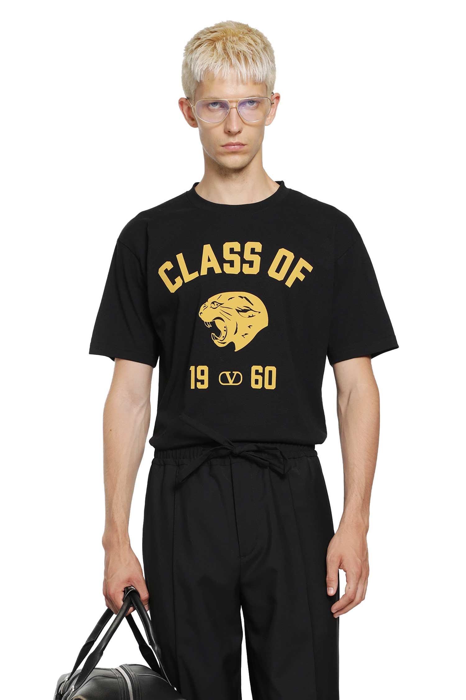 Valentino Cotton T-Shirt with Panther Print