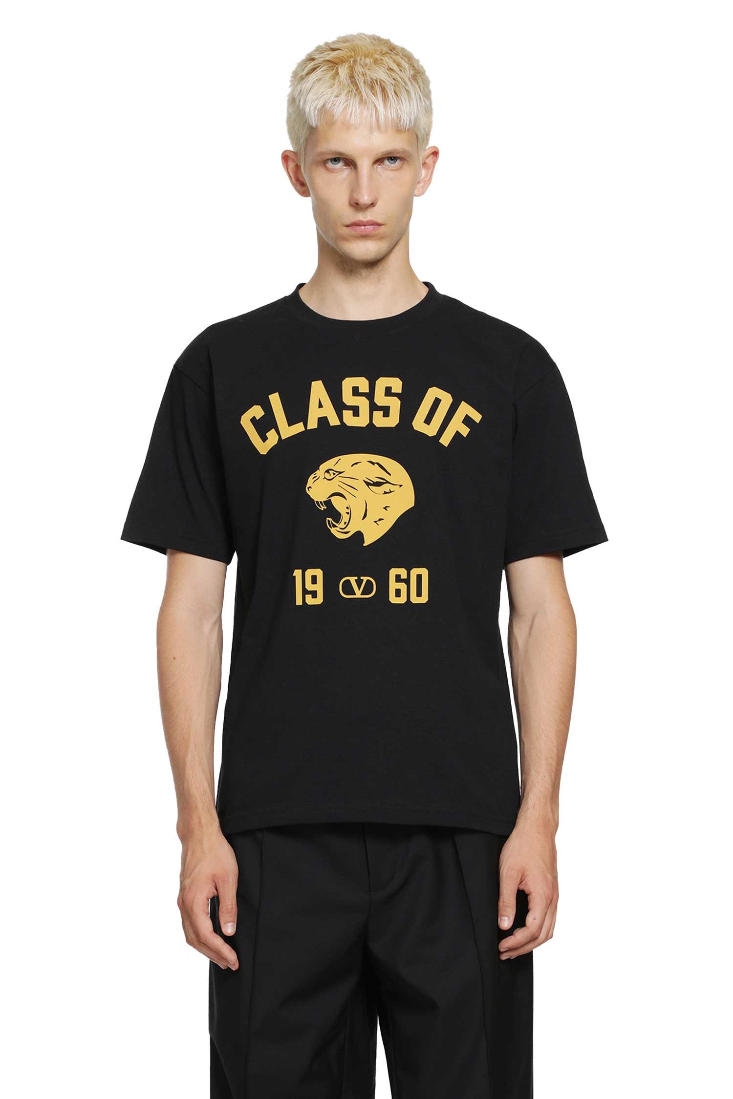 Valentino Cotton T-Shirt with Panther Print