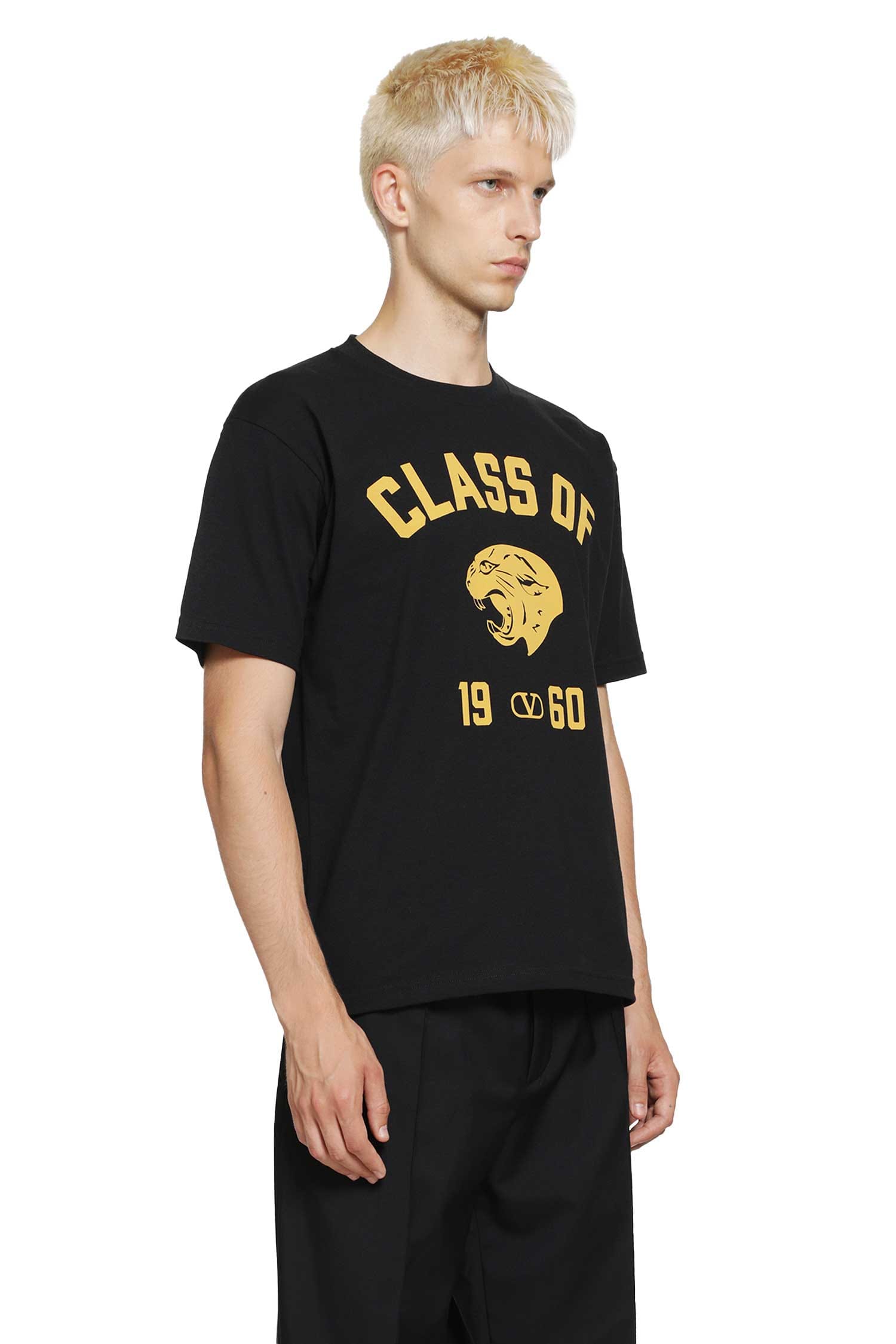 Valentino Cotton T-Shirt with Panther Print