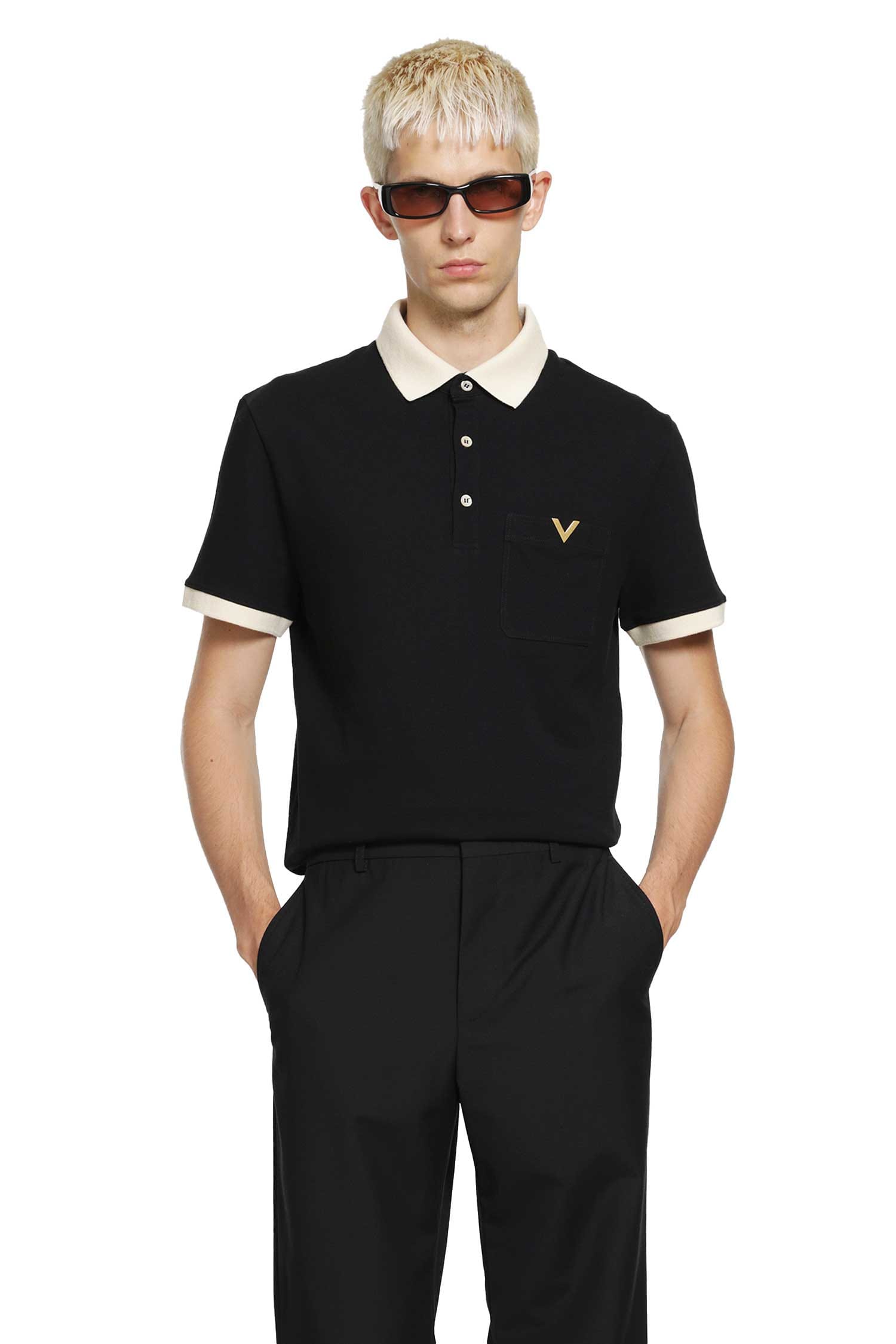 Valentino Polo Shirt With Vgold Logo