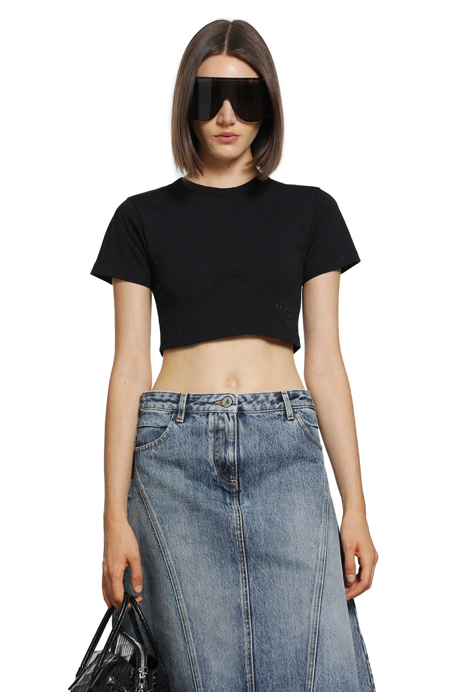 The Attico Contour Bust Cropped T-Shirt